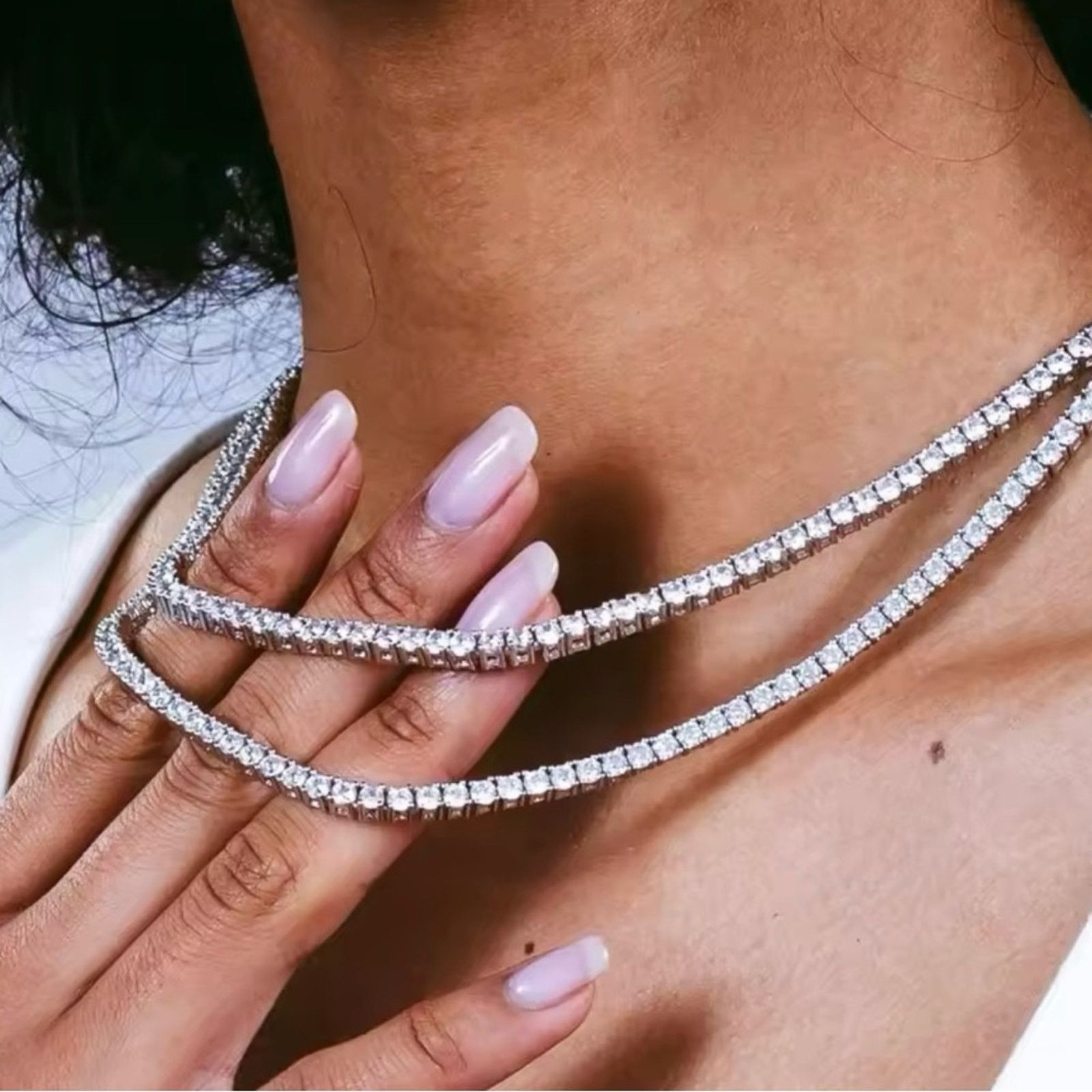 Other Tennis Choker Necklaces Women HipHop Iced Out AAA+ Cubic Size ONE SIZE - 1 Thumbnail