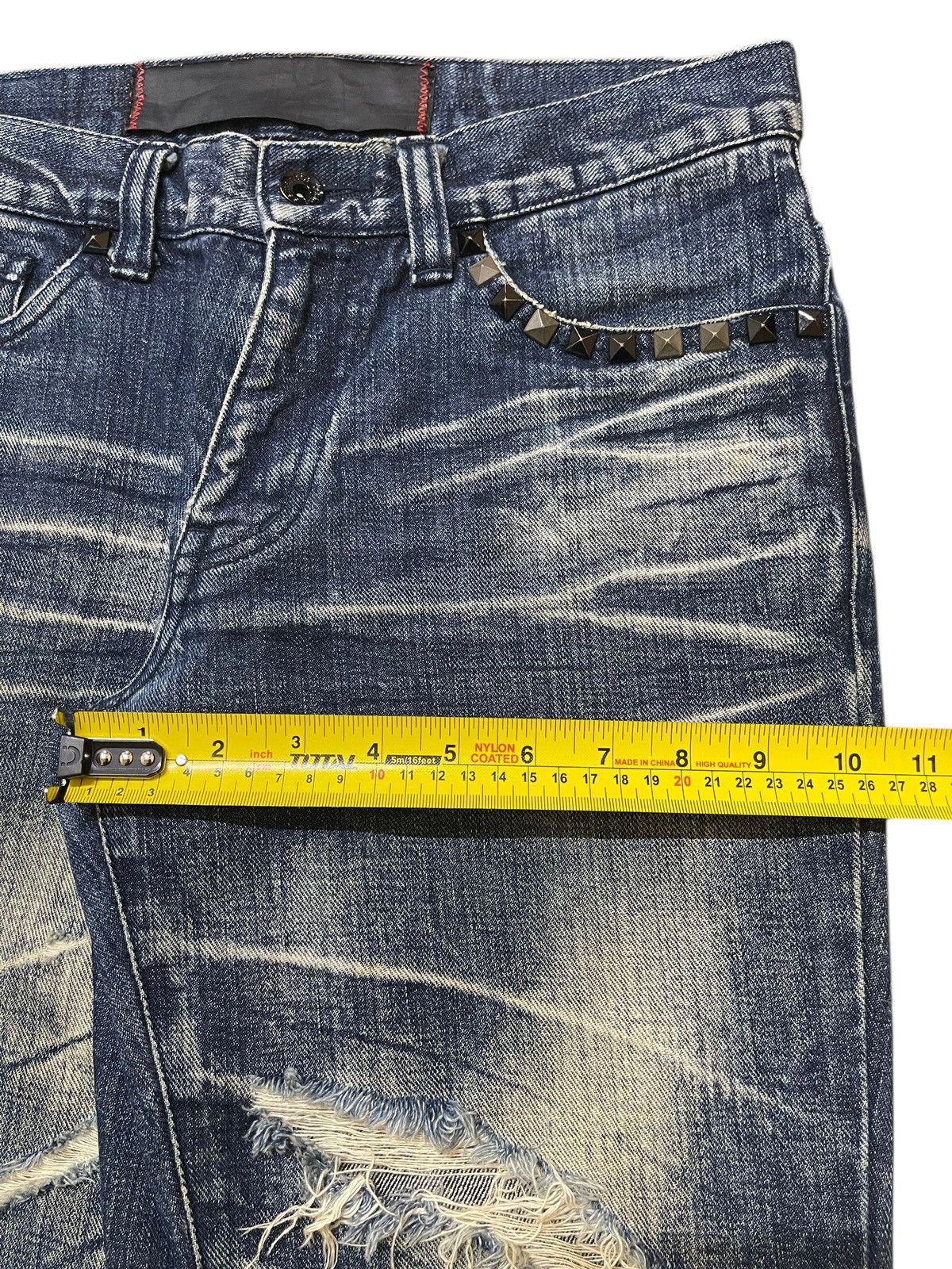 semanticdesign Japan Semantic Design Claw Mark Wash Distress Skull Studded Size US 31 - 16 Thumbnail