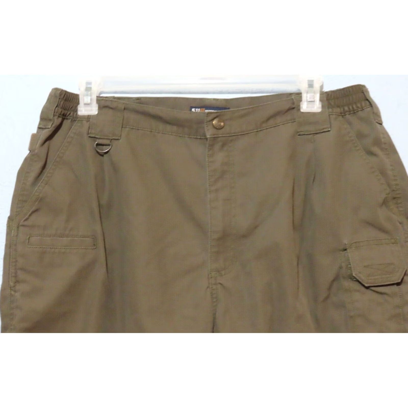 Vintage 5.11 Tactical Pants Men 40x30 Green Khaki Cargo Canvas Cotton Flat Front Straight Style Workwear 511 Tactical 74273 Size US 40 / EU 56 - 4 Thumbnail