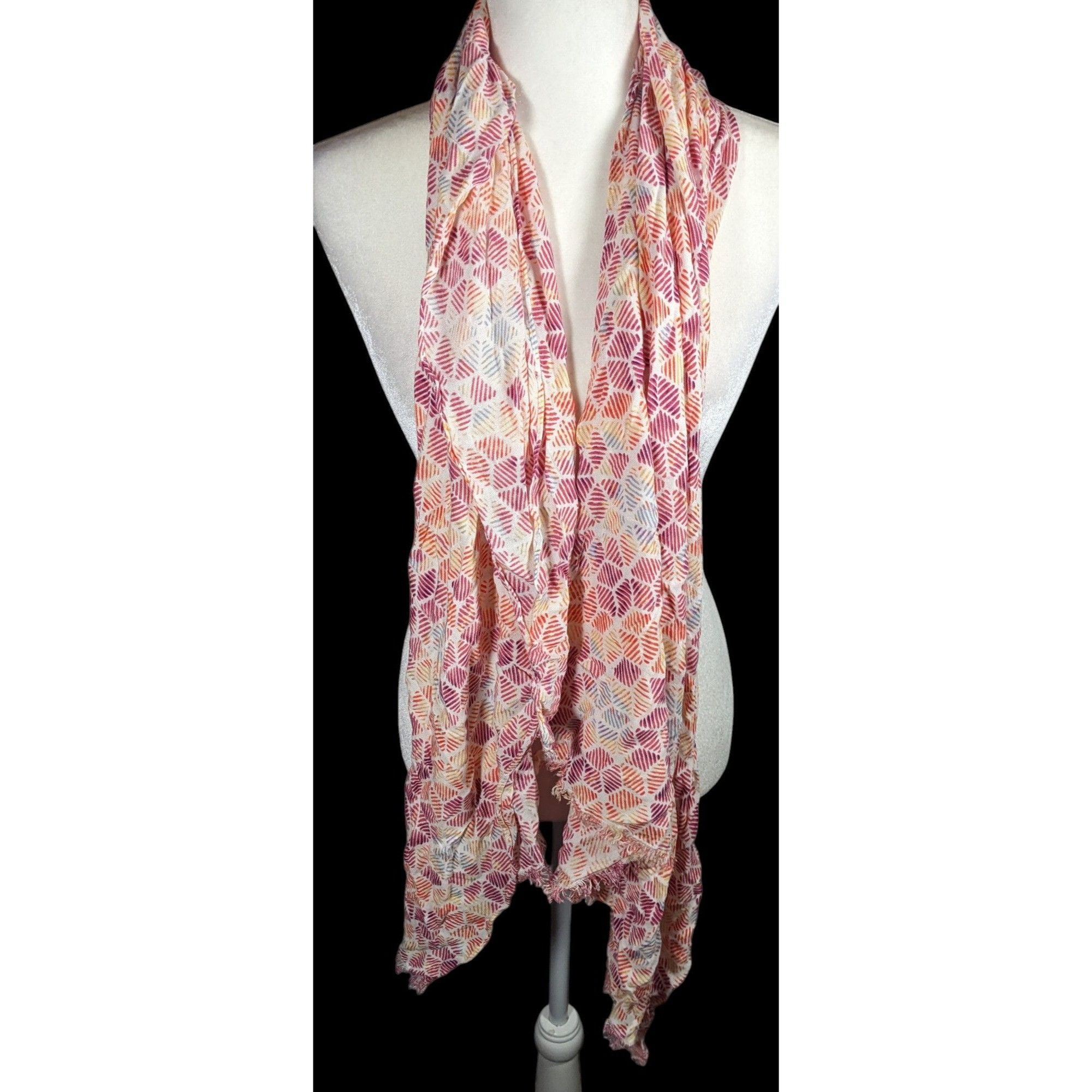 Other Warm Tone Floral Rainbow Print Lightweight Scarf Size ONE SIZE - 2 Thumbnail