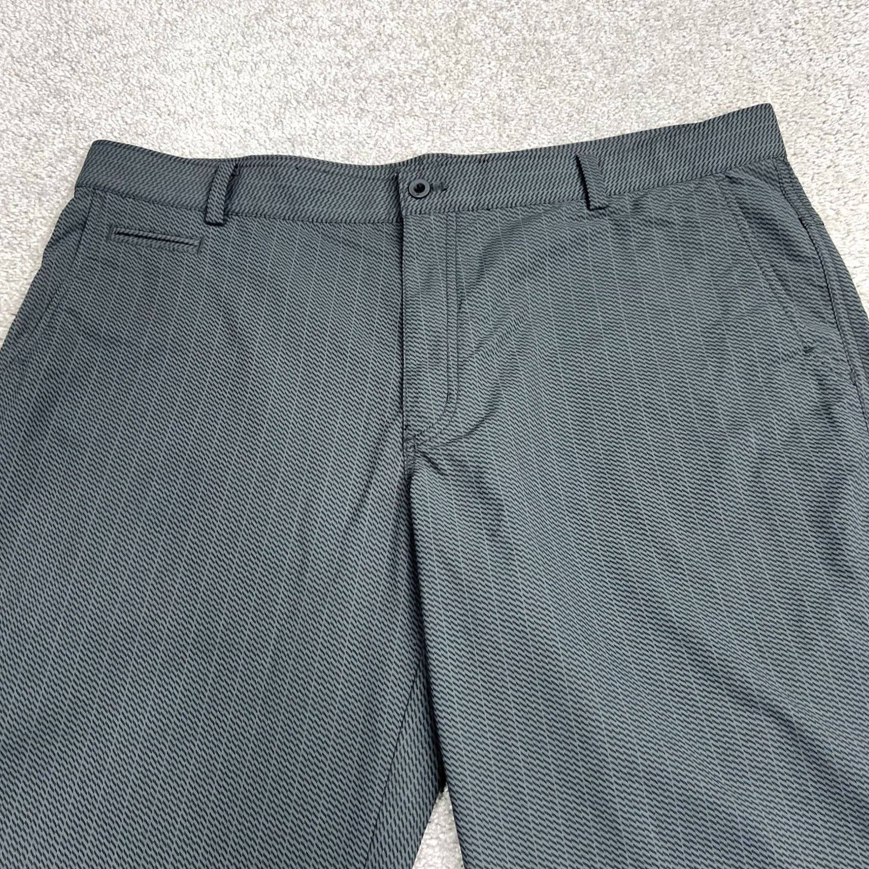 Nike Nike Golf Pants Mens 38x30 Dri-Fit Tour Performance Stretch Chino Gray Geometric Stripes Size US 38 / EU 54 - 2 Thumbnail