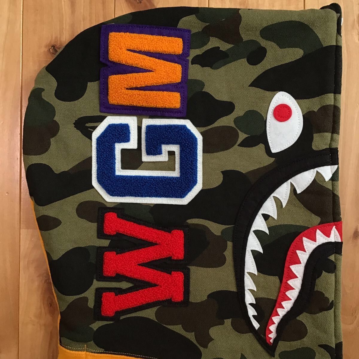 Bape BAPE Shark full zip hoodie 1st camo green x orange APE Size US M / EU 48-50 / 2 - 4 Thumbnail