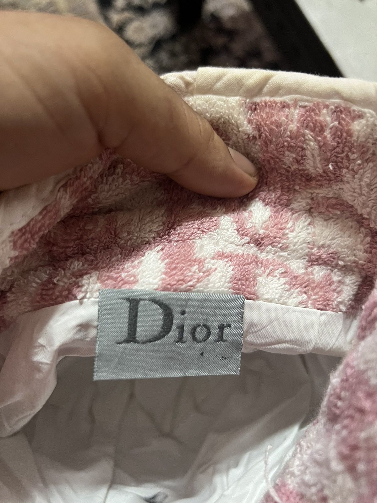 Dior DIOR TROTTER DRAWSTRING MINI POUCH PINK WHITE BAG Size ONE SIZE - 5 Thumbnail