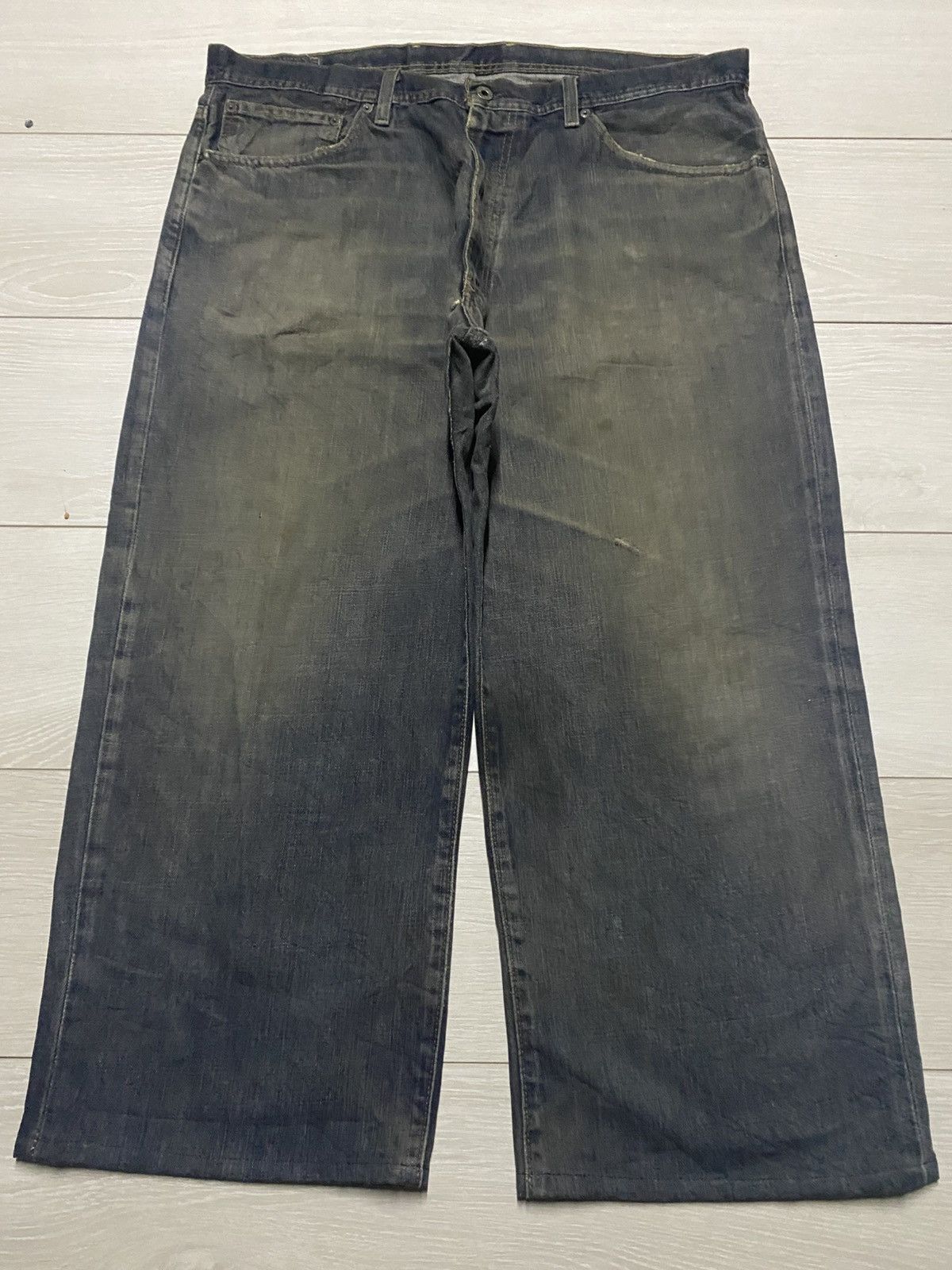 W40 Polo Ralph Laurent Mud Wash Repair Baggy Jeans