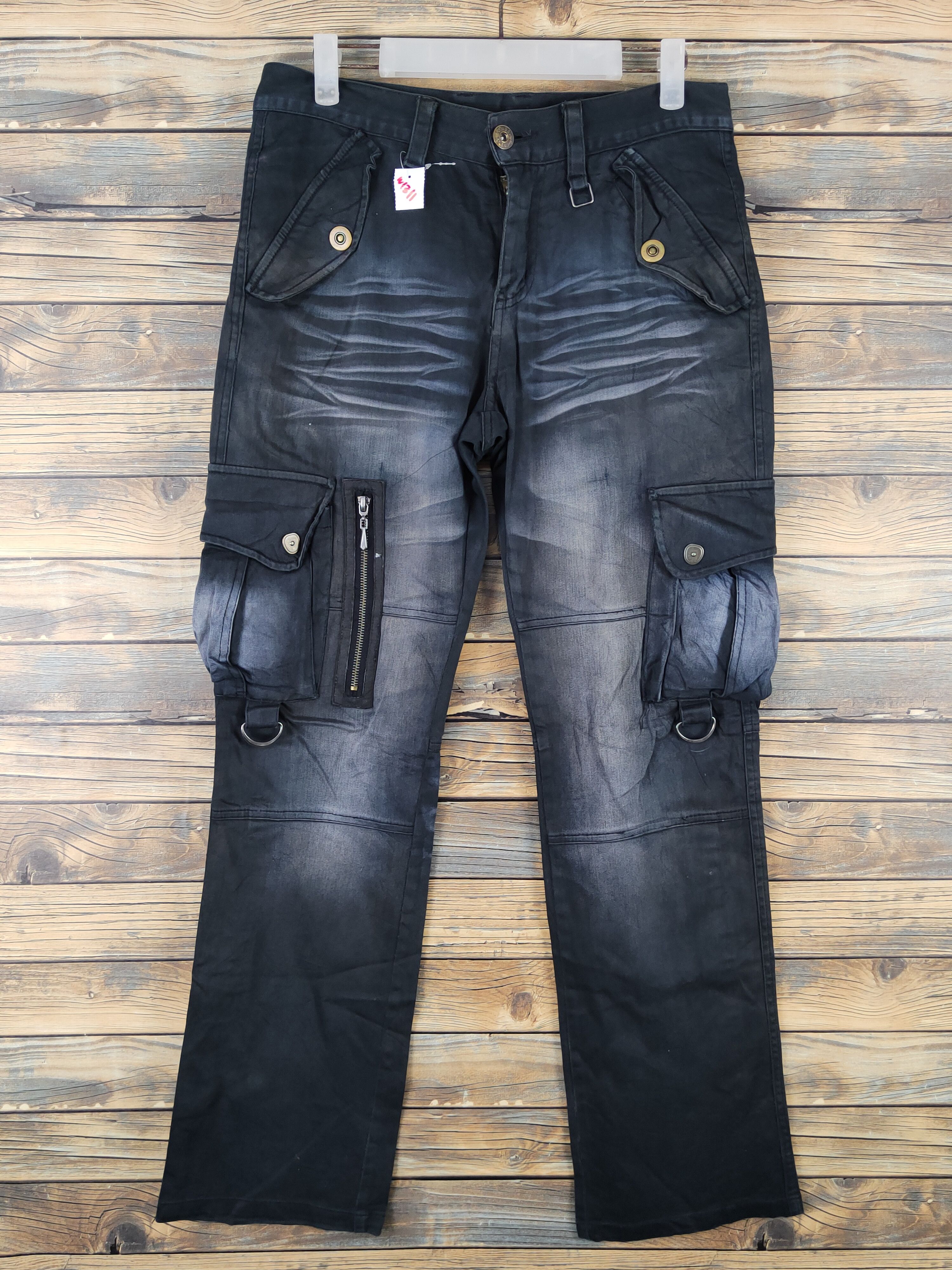 LOWBOX Lowbox Black faded Multipocket Tactical Cargo Pants #W1311 Size US 32 / EU 48 - 1 Thumbnail