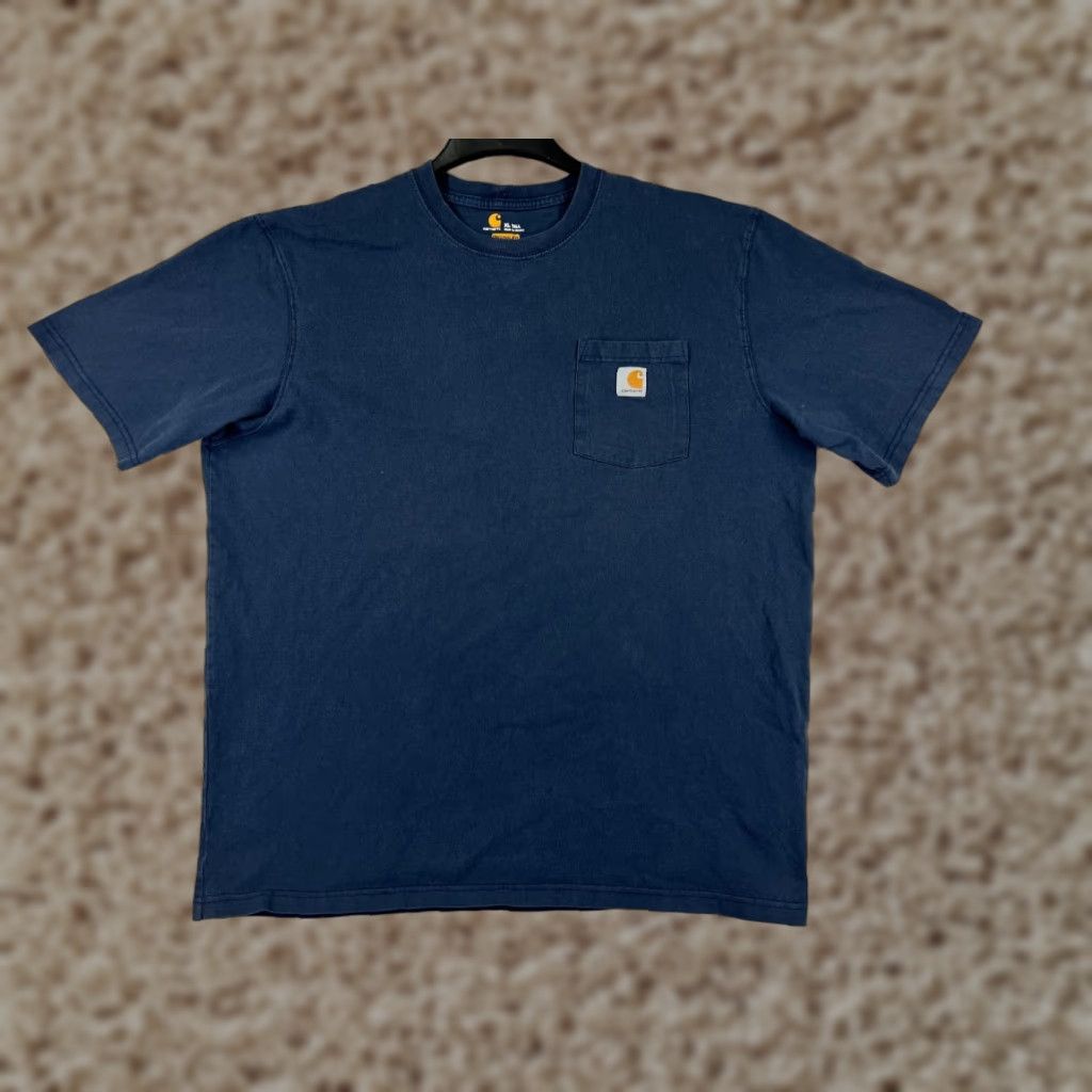 Carhartt Carhartt Shirt Mens XLT Blue Short Sleeve Crew Neck Cotton Jersey Work Classic Size US XL / EU 56 / 4 - 1 Thumbnail