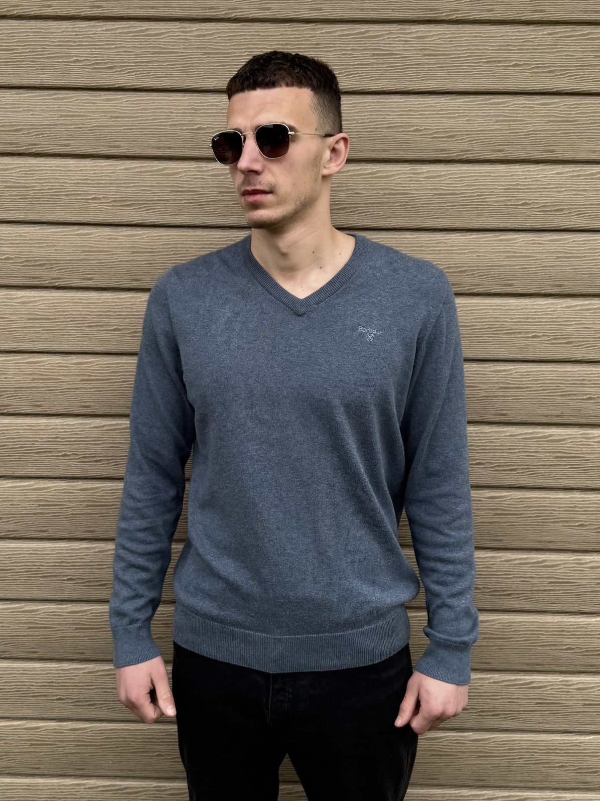 Barbour Barbour V Neck Sweater Cotton Pullover Knit Logo Men Casual Size US M / EU 48-50 / 2 - 1 Thumbnail