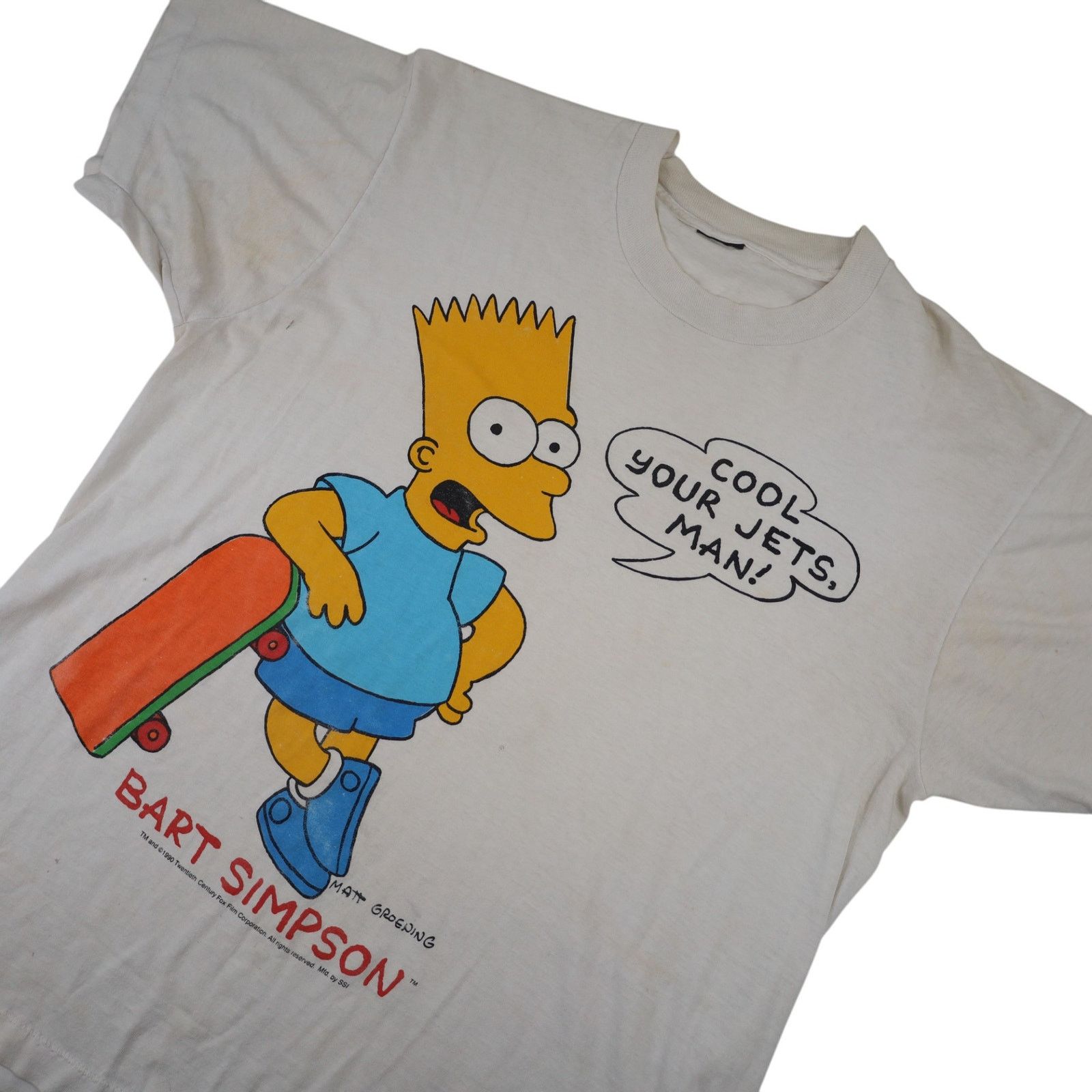The Simpsons × Vintage VTG 1990 Bart Simpson "Cool Your Jets Man" Graphic T Shirt Size US L / EU 52-54 / 3 - 2 Thumbnail
