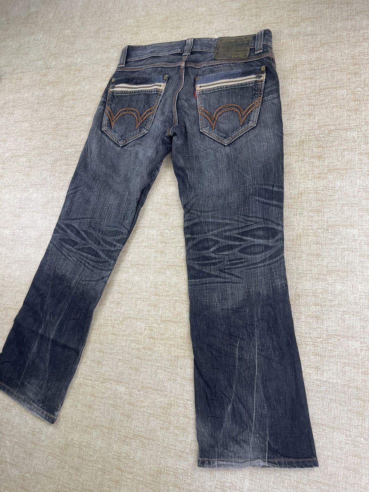 Edwin × If Six Was Nine × Vintage VINTAGE EDWIN 503 Flared Blue Trip Denim Pants Size US 32 / EU 48 - 9 Thumbnail