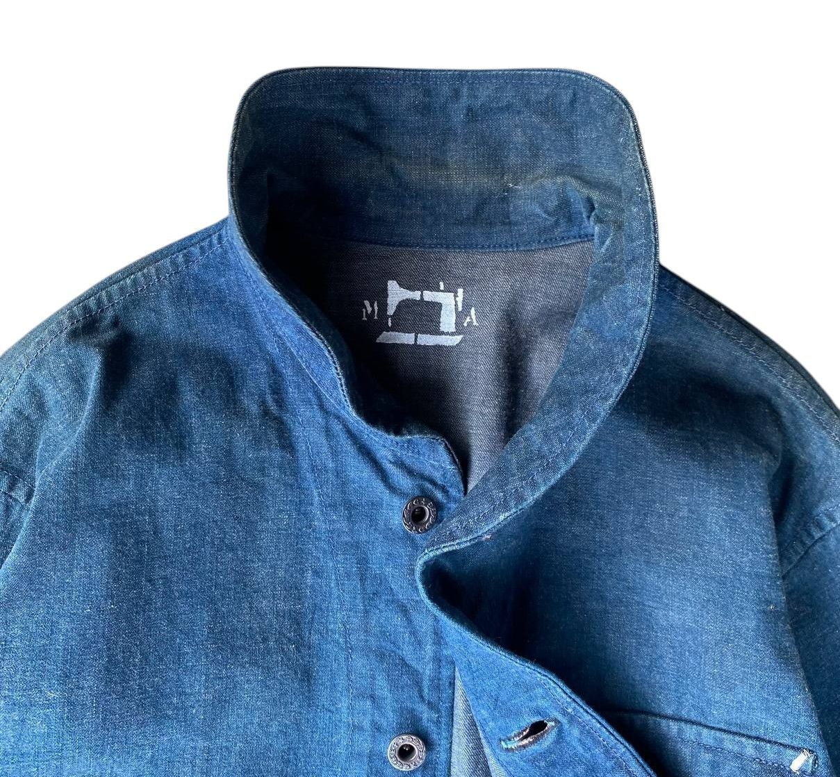 Vintage Vintage 40s-60s Shawl Collar French Blue Chore Denim Jacket Size US L / EU 52-54 / 3 - 16 Thumbnail