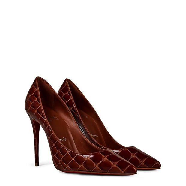 Christian Louboutin Kate 100mm Croc Pumps Size US 9 / IT 39 - 4 Thumbnail