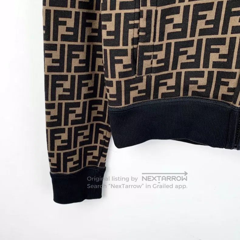Fendi Fendi Deep brown logo letter full print cotton zipper jack Size M / US 6-8 / IT 42-44 - 4 Thumbnail