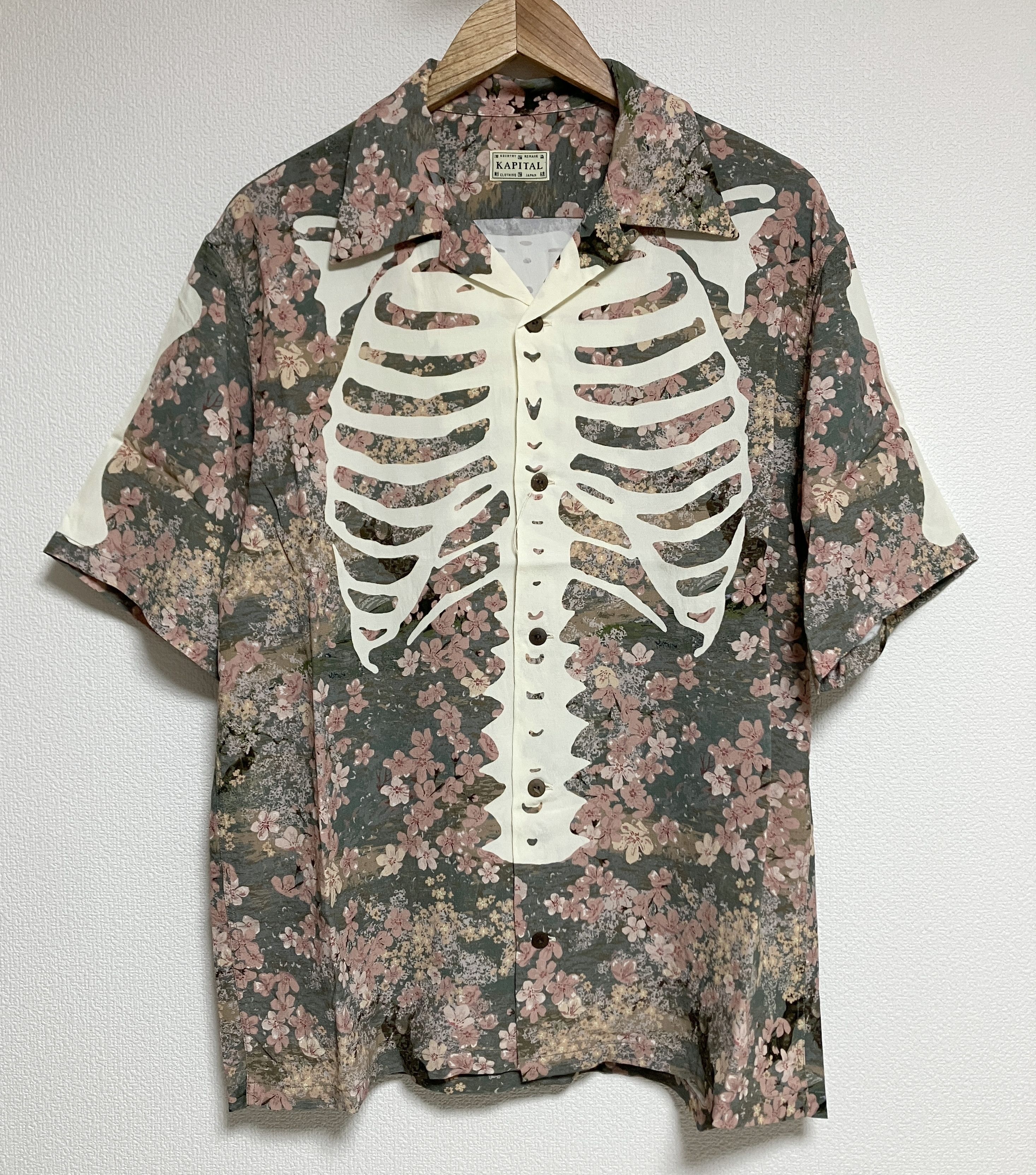 Kapital KAPITAL rayon Sakura Bone pt aloha shirt gray new