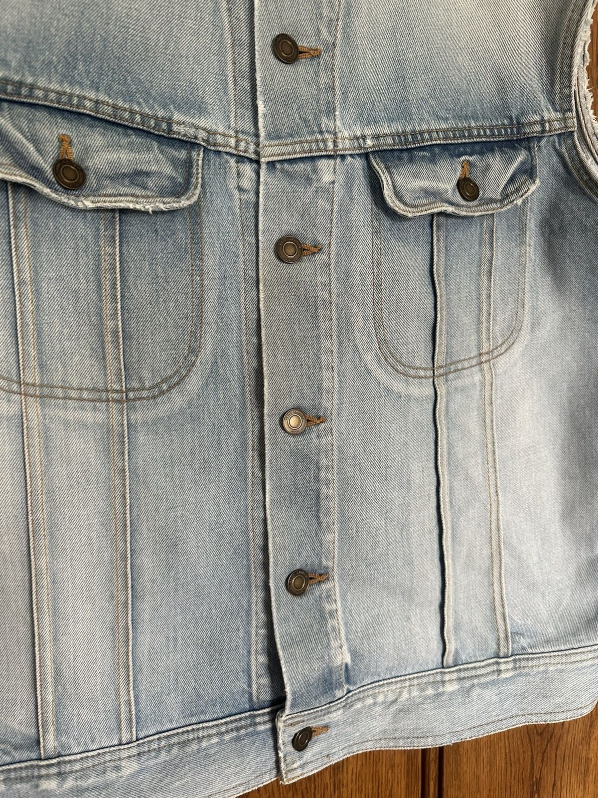 Saint Laurent Paris Ss16 Surf Sound Saint Laurent grail sleeveless denim jacket Size US XL / EU 56 / 4 - 13 Thumbnail