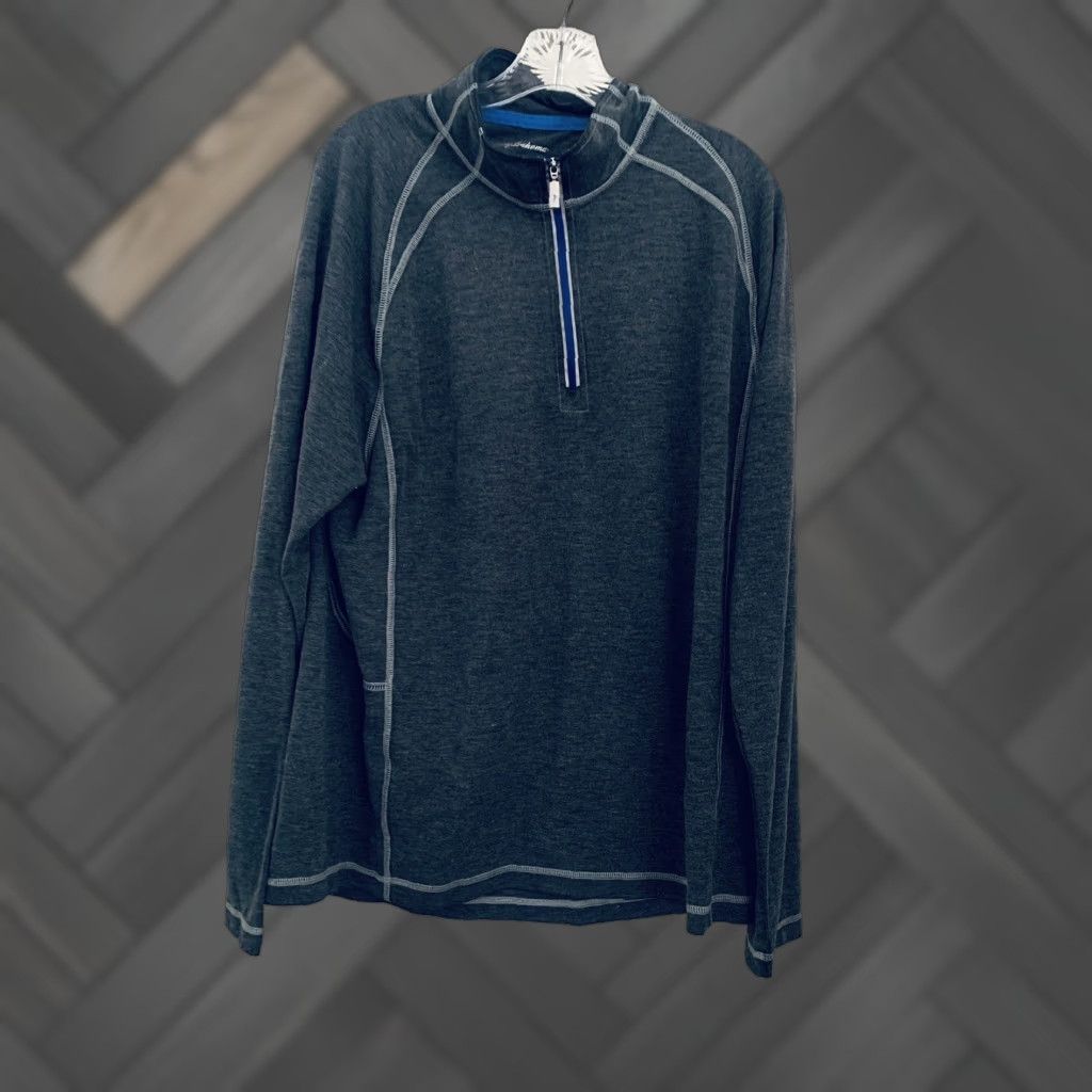 Tommy Bahama Tommy Bahama Sweater Mens Large Gray Pullover 1/4 Zip Knit Long Sleeve Volunteer? Size US L / EU 52-54 / 3 - 1 Thumbnail