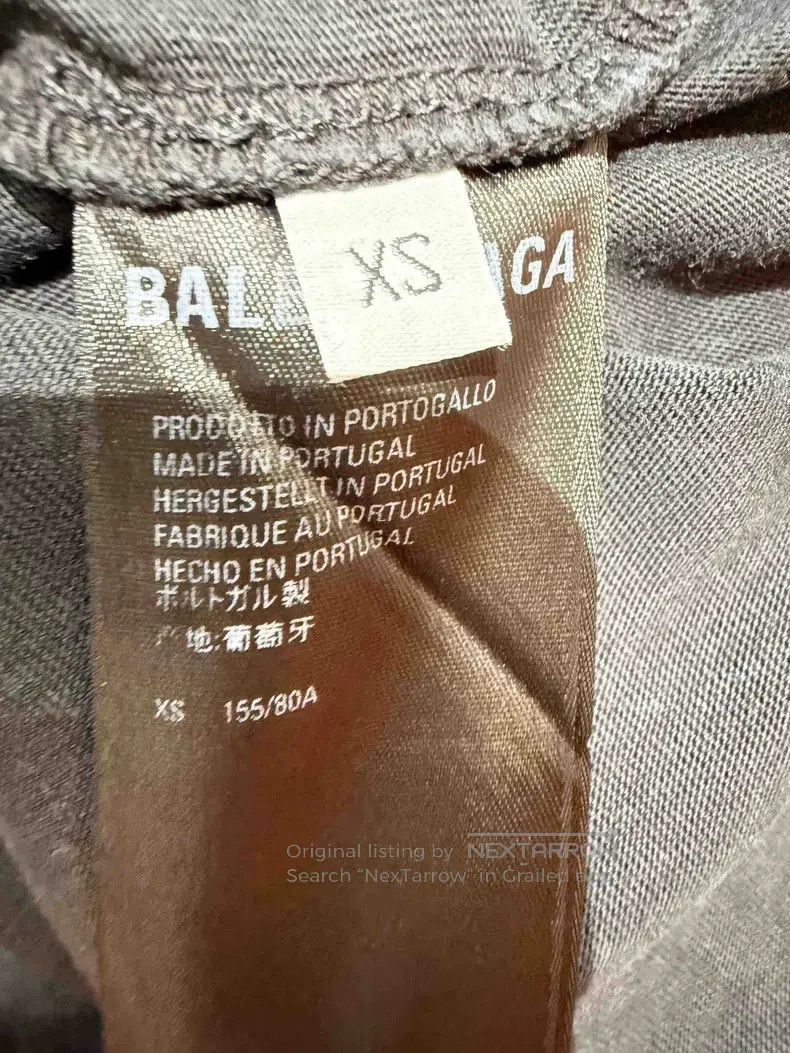 Balenciaga Balenciaga Black Grey Embroidered Logo Short Sleeve T-Shir Size US XS / EU 42 / 0 - 4 Thumbnail