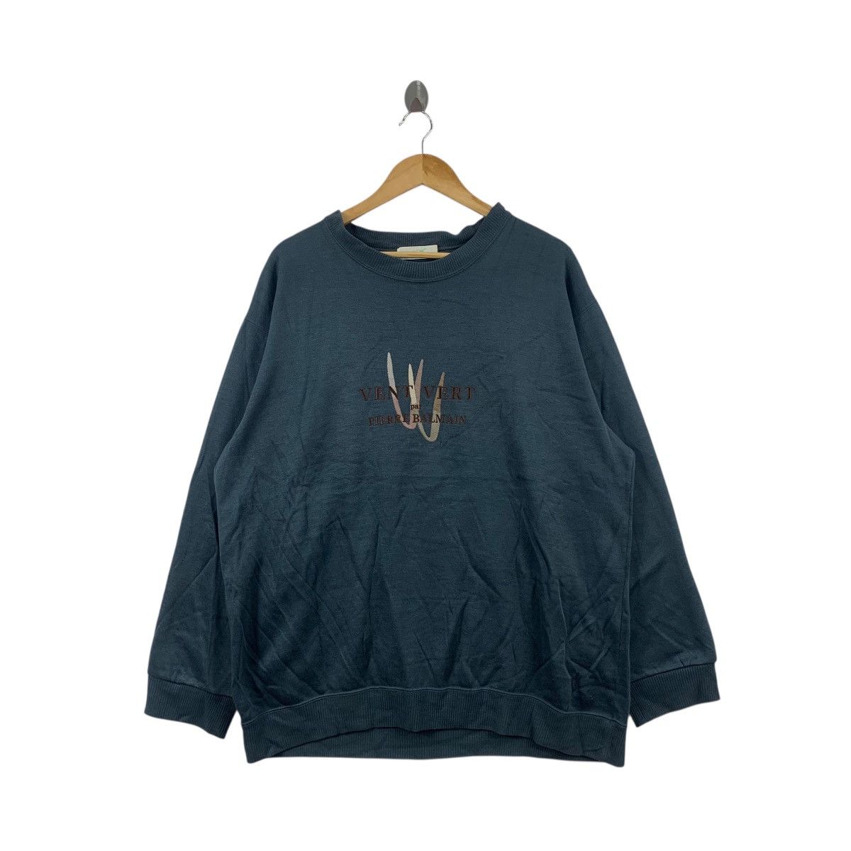 Pierre Balmain Vintage PIERRE BALMAIN PARIS Vent Vert Embroidered Sweatshir Size XXL / US 16-18 / IT 52-54 - 1 Thumbnail