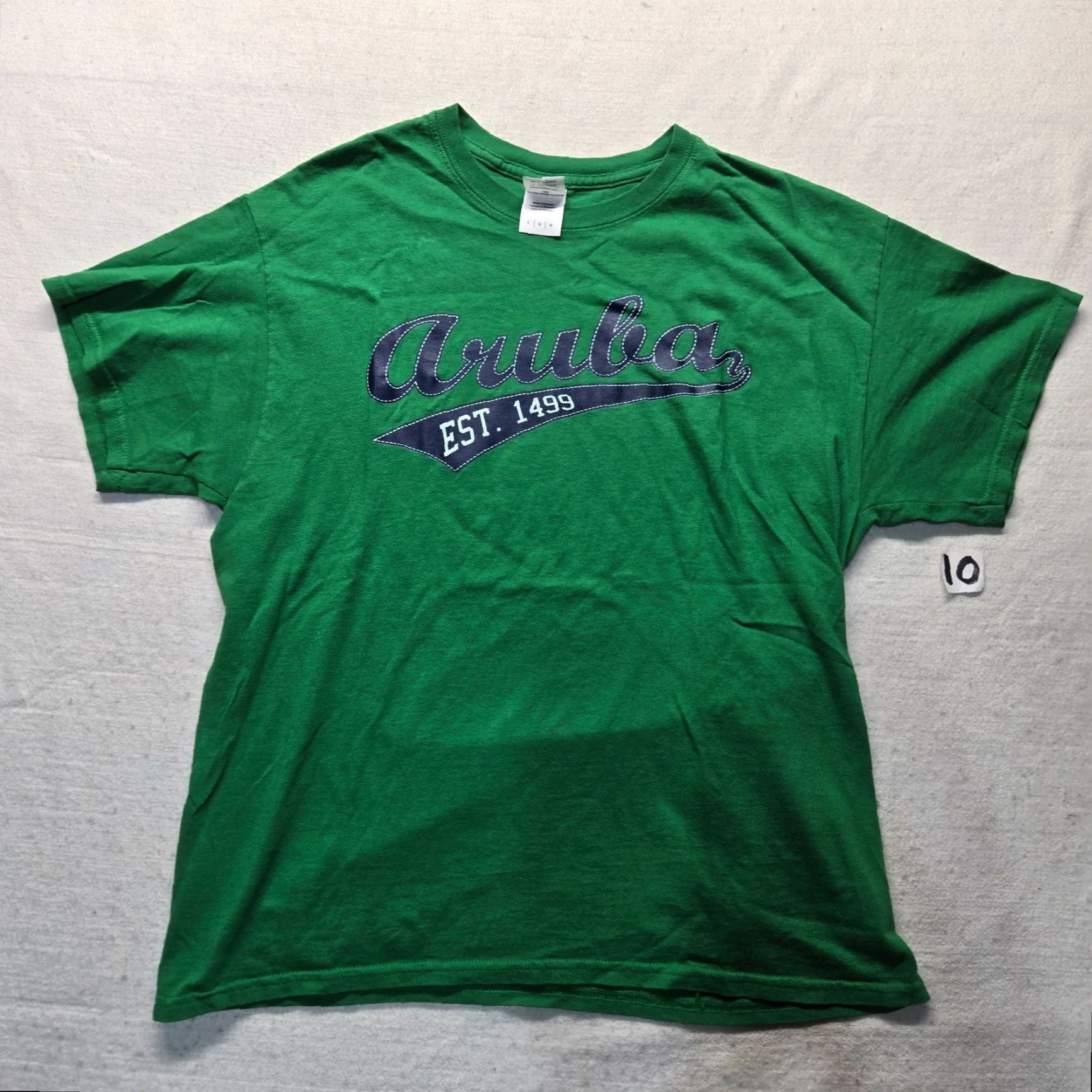 Vintage VINTAGE Aruba EST 1499 Green Tee T-Shirt Short Sleeve Adult Men's Size L Large Size US L / EU 52-54 / 3 - 2 Thumbnail