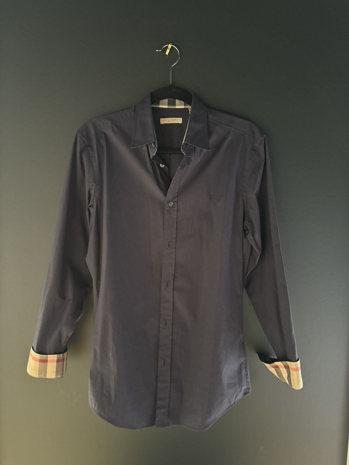 Burberry Henry Dress fashion Shirt Black XXL