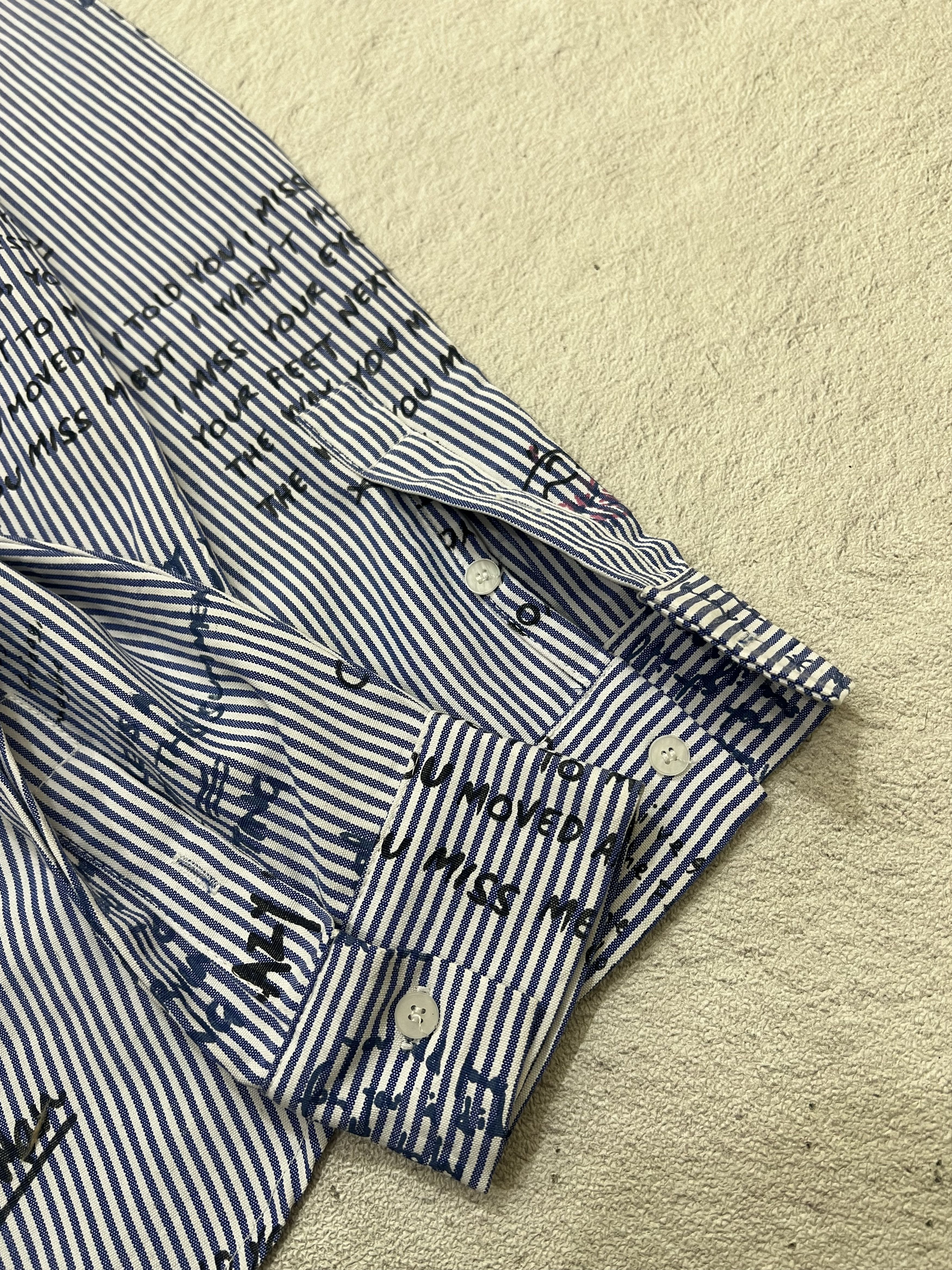 Japanese Brand 2000s Archival Dsquared2 Poem Patch Stripe Shirt y2k Size US M / EU 48-50 / 2 - 9 Thumbnail