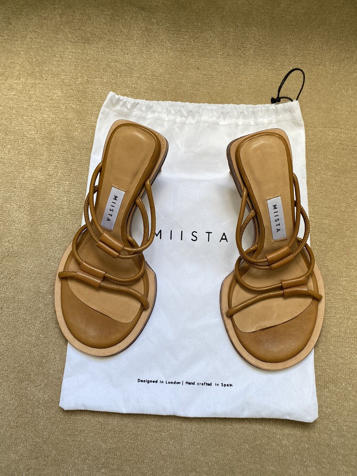 Miista Caramel brown miista leather heeled mules Size US 5 / IT 35 - 1 Thumbnail