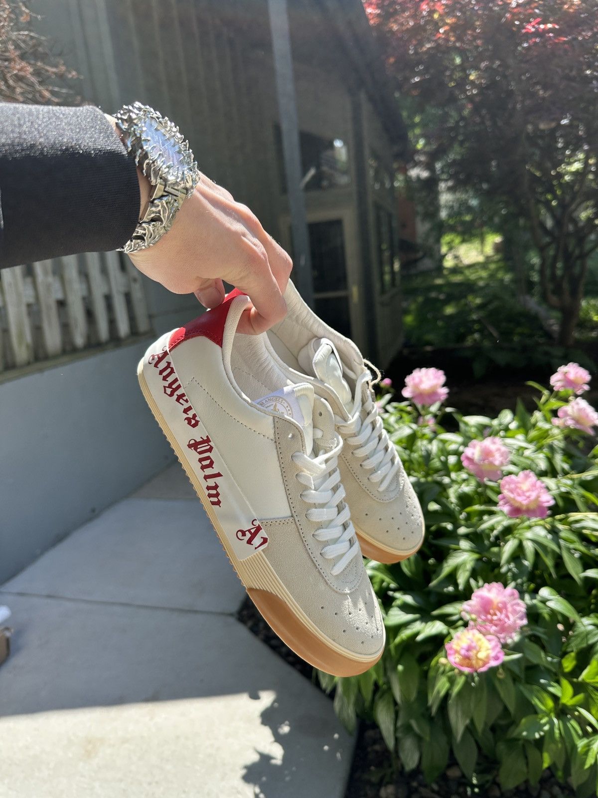 Palm Angels Vulcanized Sneakers Low Top in White Red Size US 7 / EU 40 - 5 Thumbnail