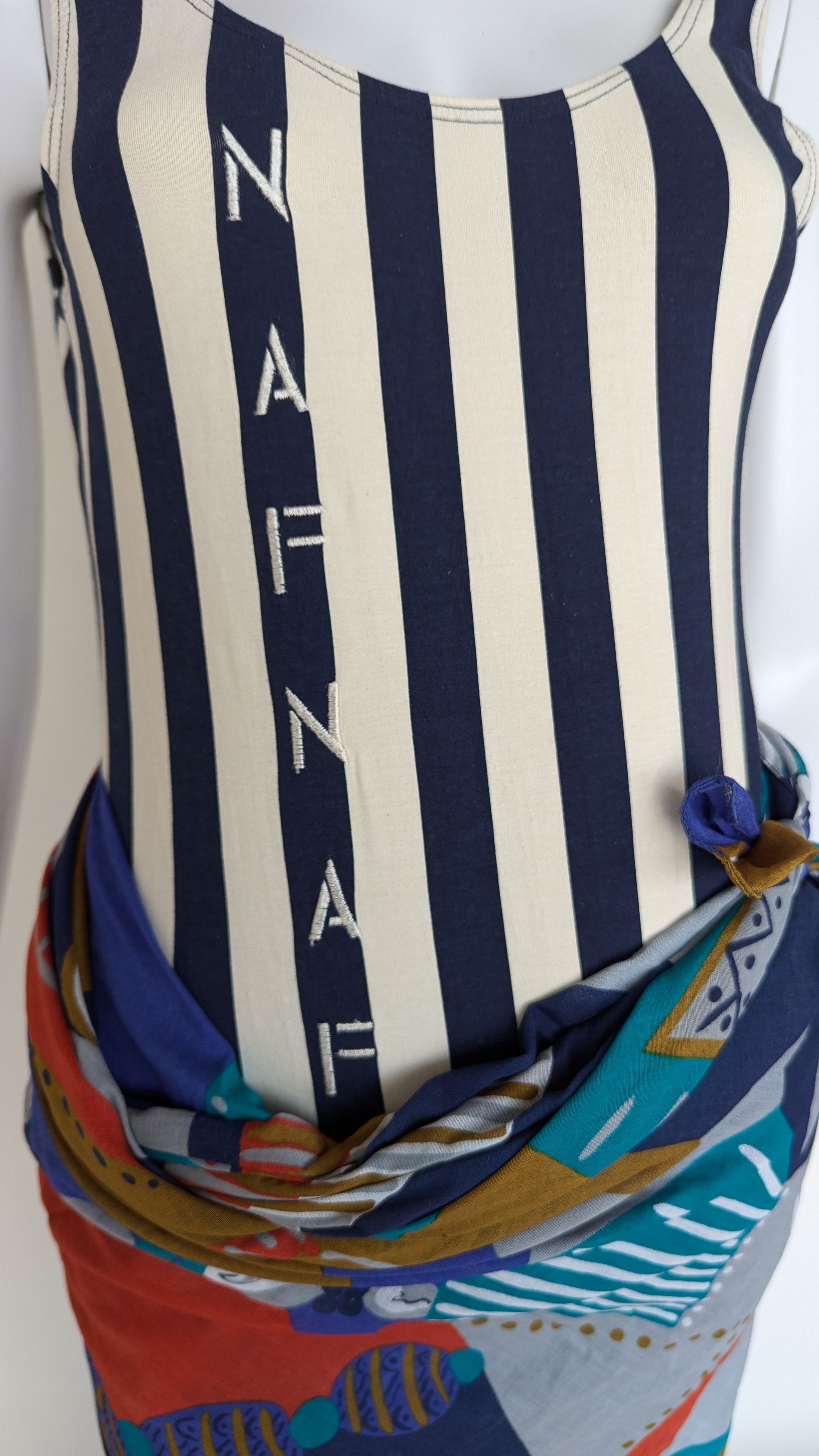 Designer cotton bodysuit, stripes Size M / US 6-8 / IT 42-44 - 1 Thumbnail