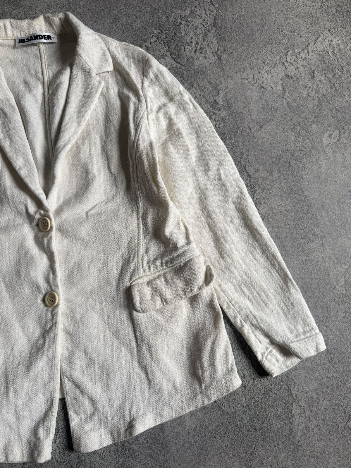 Designer Jil Sander 36 linen button up vintage blazer jacket retro Size S / US 4 / IT 40 - 10 Thumbnail