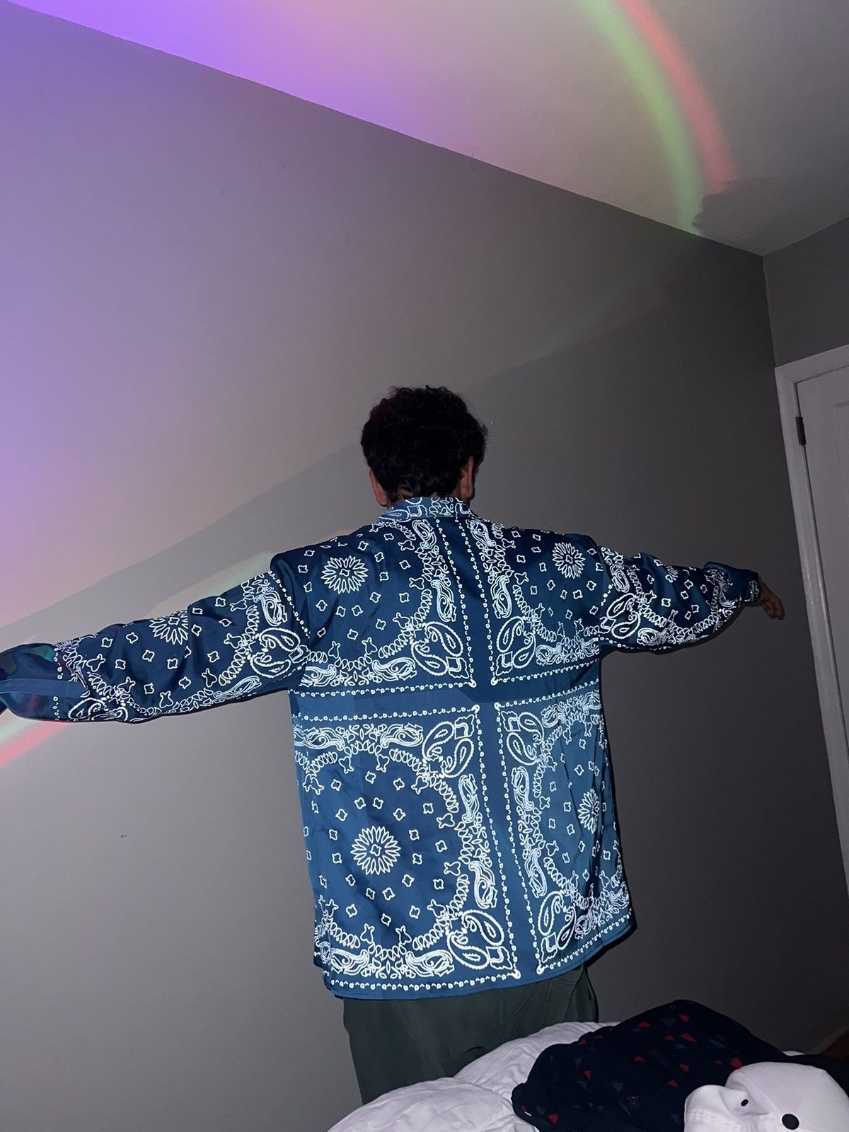 Marino Morwood Cetra vision Paisley blue reflective button up Size US M / EU 48-50 / 2 - 4 Thumbnail