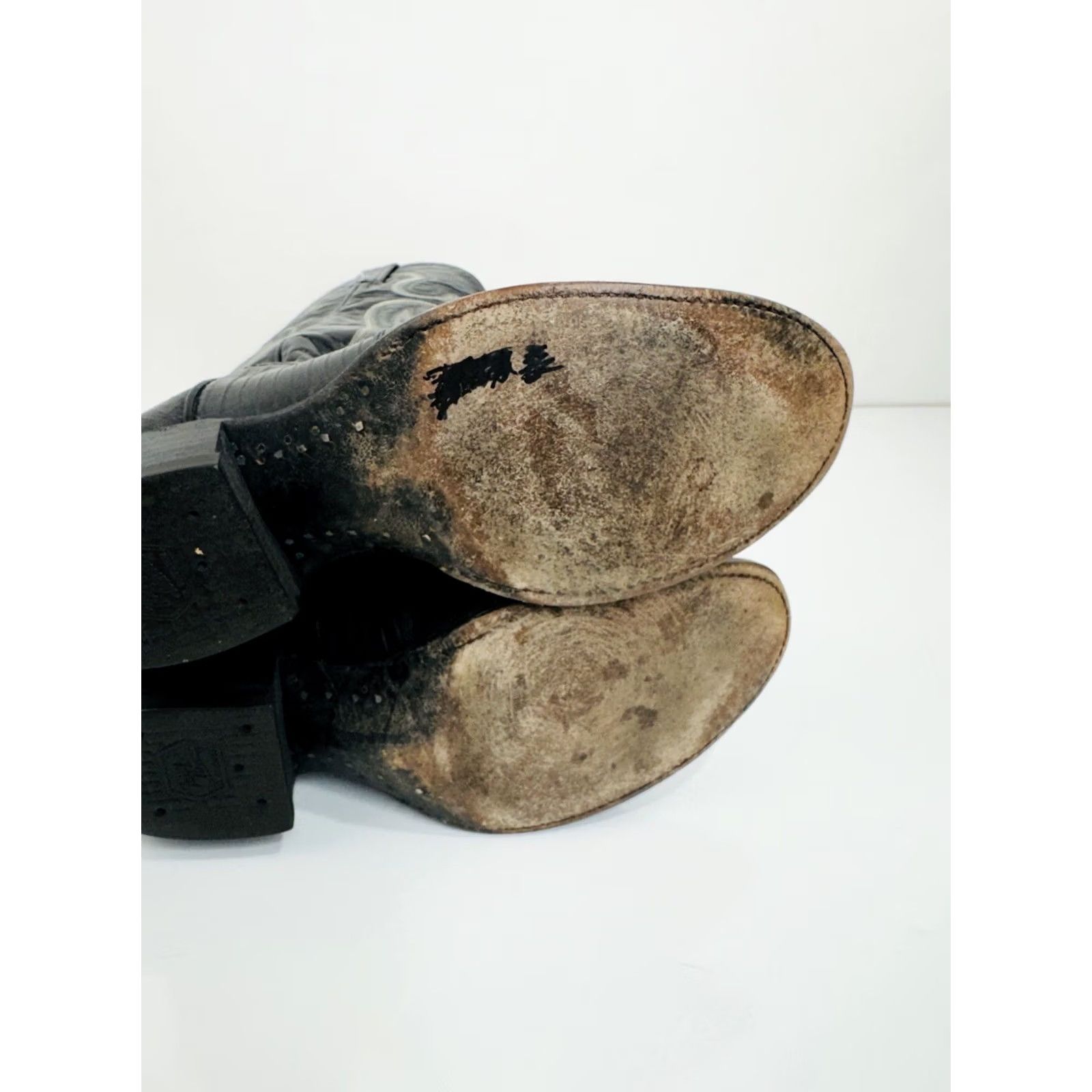 Tony Lama TONY LAMA Mens Cowboy Western Boots Black Lizard Exotic 7.5 D Size US 8 / EU 41 - 7 Thumbnail