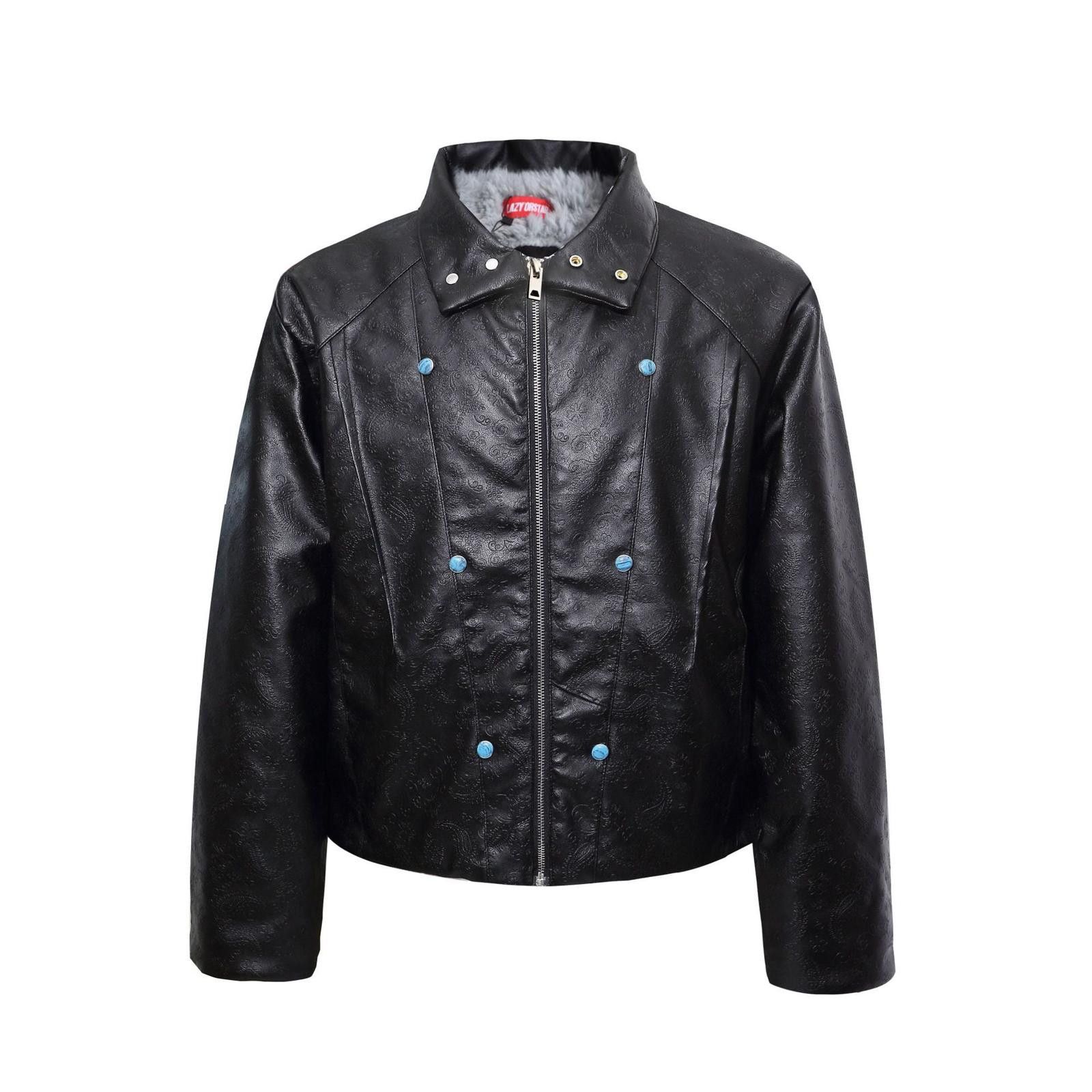 Japanese Brand Black Faux Leather Faux Fur Lined Jacket, Winter Outerwear Size M / US 6-8 / IT 42-44 - 6 Thumbnail