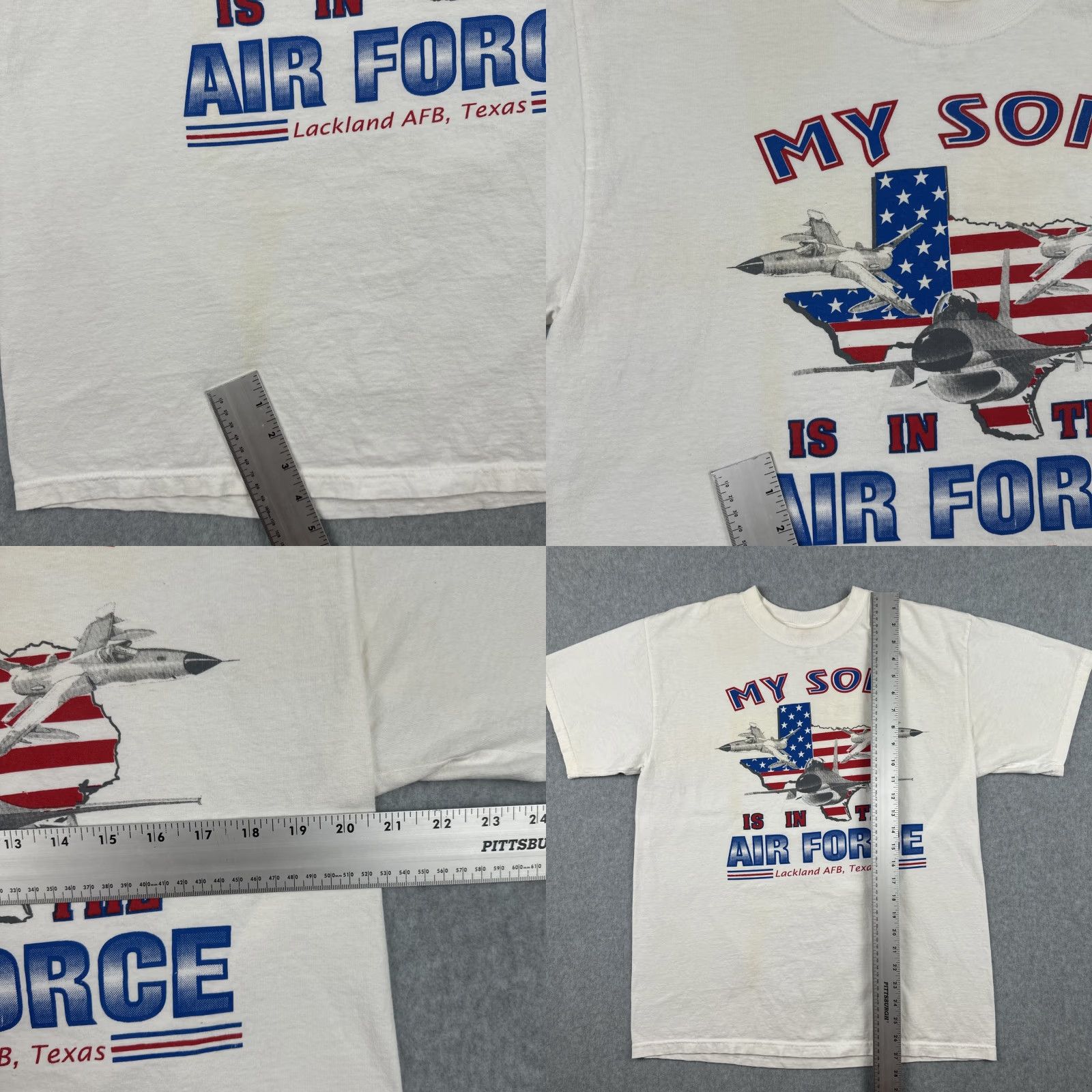 Anvil VINTAGE Anvil Mens Short Sleeve T Shirt White 90s Military Lackland AFB Texas USA Tee Shirts Mens Size US M / EU 48-50 / 2 - 8 Thumbnail