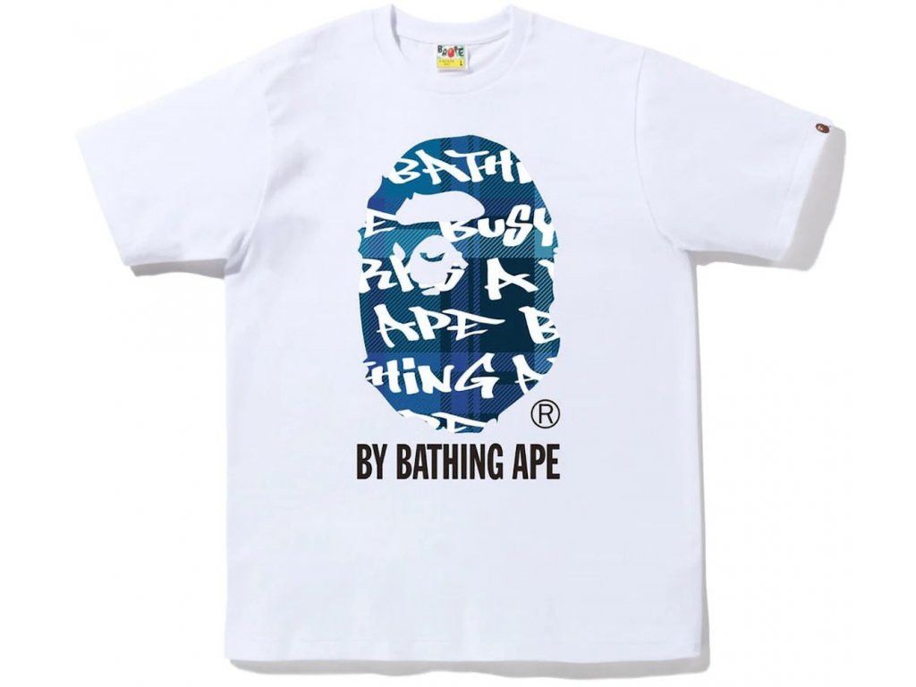 image of Bape Graffiti Check By Bathing Ape Tee in White, Men's (Size XL)