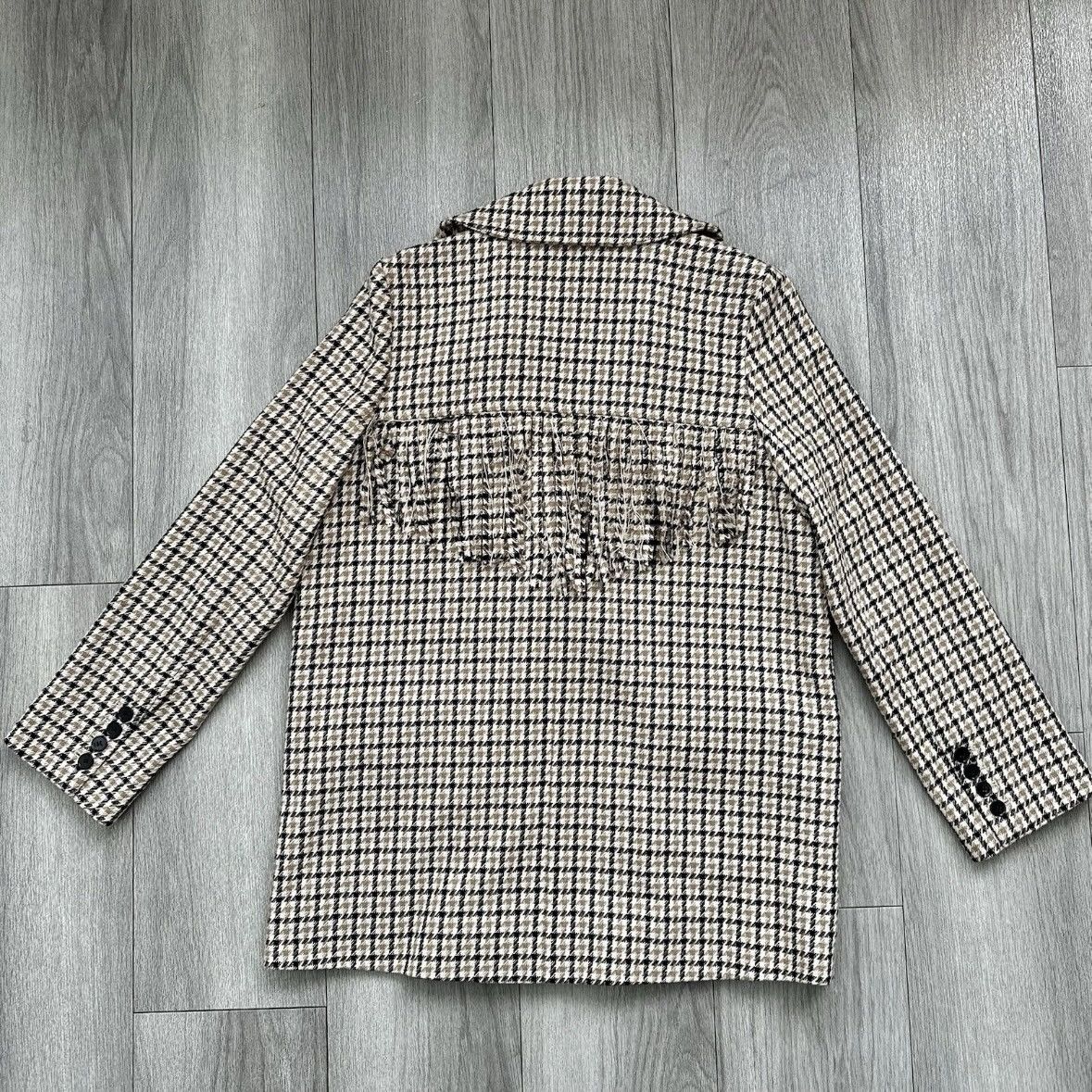 The Kooples The Kooples Patterned Formal Wool Jacket With Fringing Size XS / US 0-2 / IT 36-38 - 12 Thumbnail