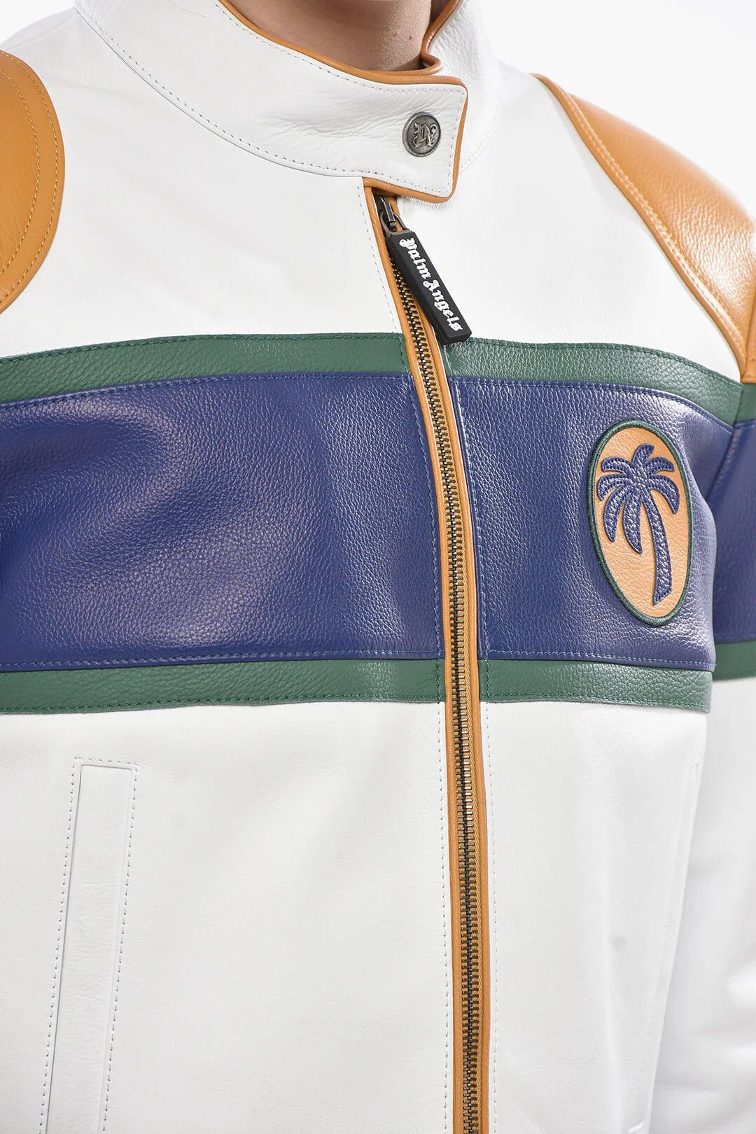 Palm Angels og1mm0326 Cropped Leather Jacket in Multicolor Size M / US 6-8 / IT 42-44 - 3 Thumbnail