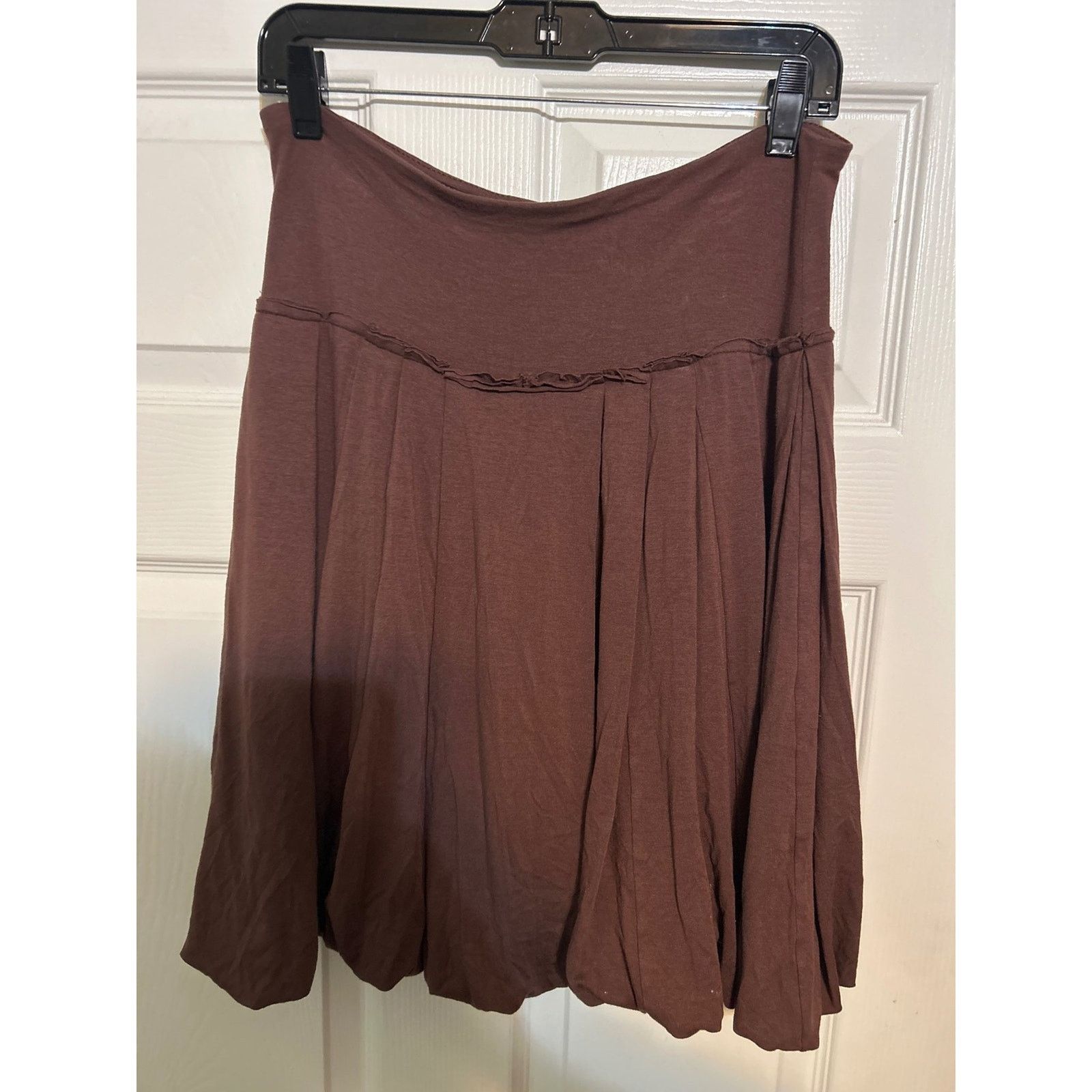 Bcbgmaxazria BCBGMAXAZRIA Brown Bubble Hem Pleated Mini Skirt XS Y2K Size 26" / US 2 / IT 38 - 1 Thumbnail