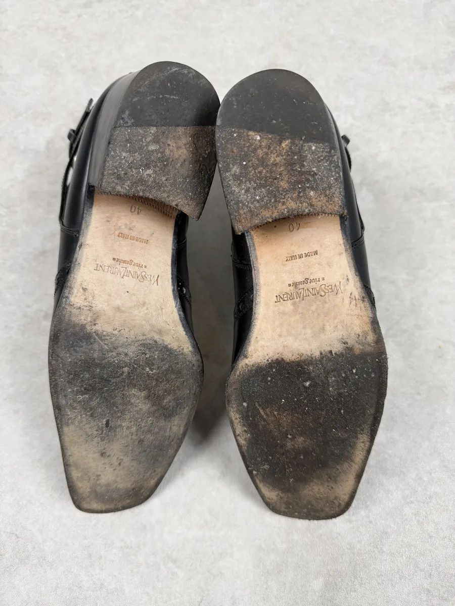 Yves Saint Laurent FW2004 Yves Saint Laurent Black Leather Ankle Boots Size US 7.5 / EU 40-41 - 9 Thumbnail