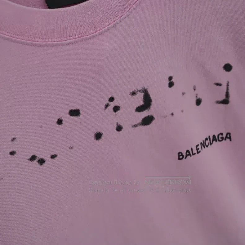 Balenciaga Balenciaga Pink splatter logo short-sleeved Size US S / EU 44-46 / 1 - 3 Thumbnail