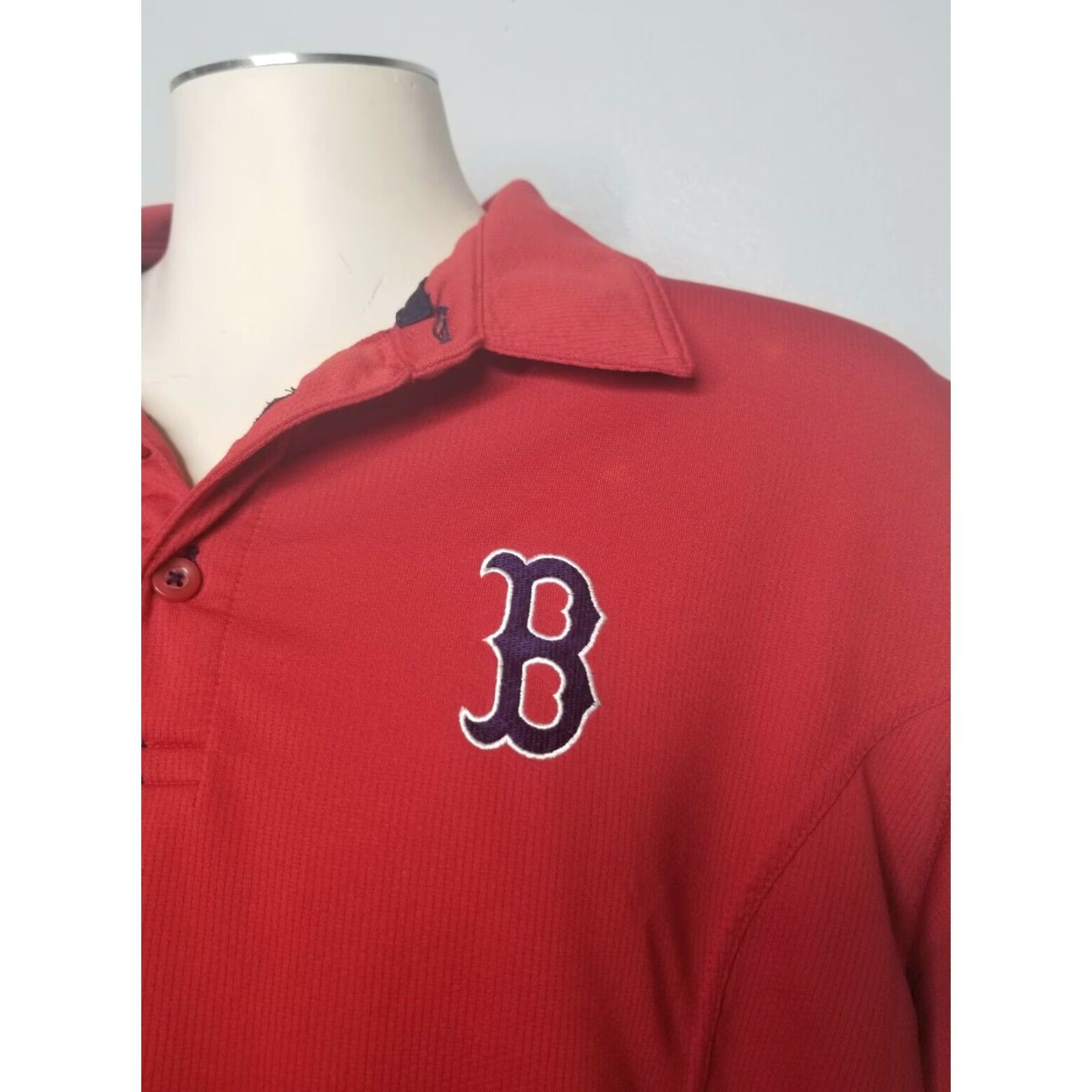 Nike Nike Authentic Dri Fit MLB Baseball Polo Mens XL Red Boston Red Sox Distressed Size US XL / EU 56 / 4 - 2 Thumbnail