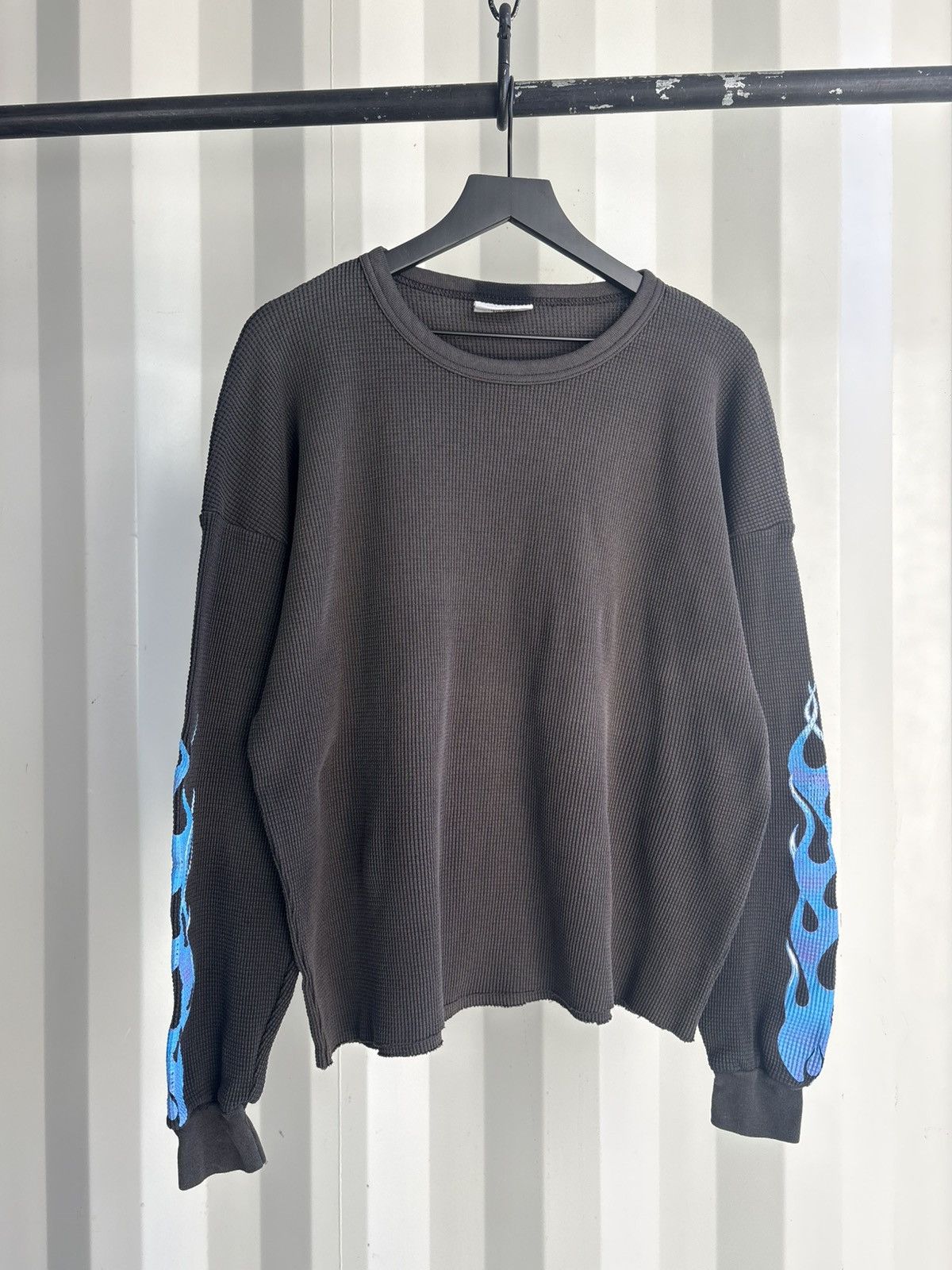 Vintage Thrashed Flame Thermal Shirt Distressed Faded Grunge Biker Size US L / EU 52-54 / 3 - 1 Thumbnail