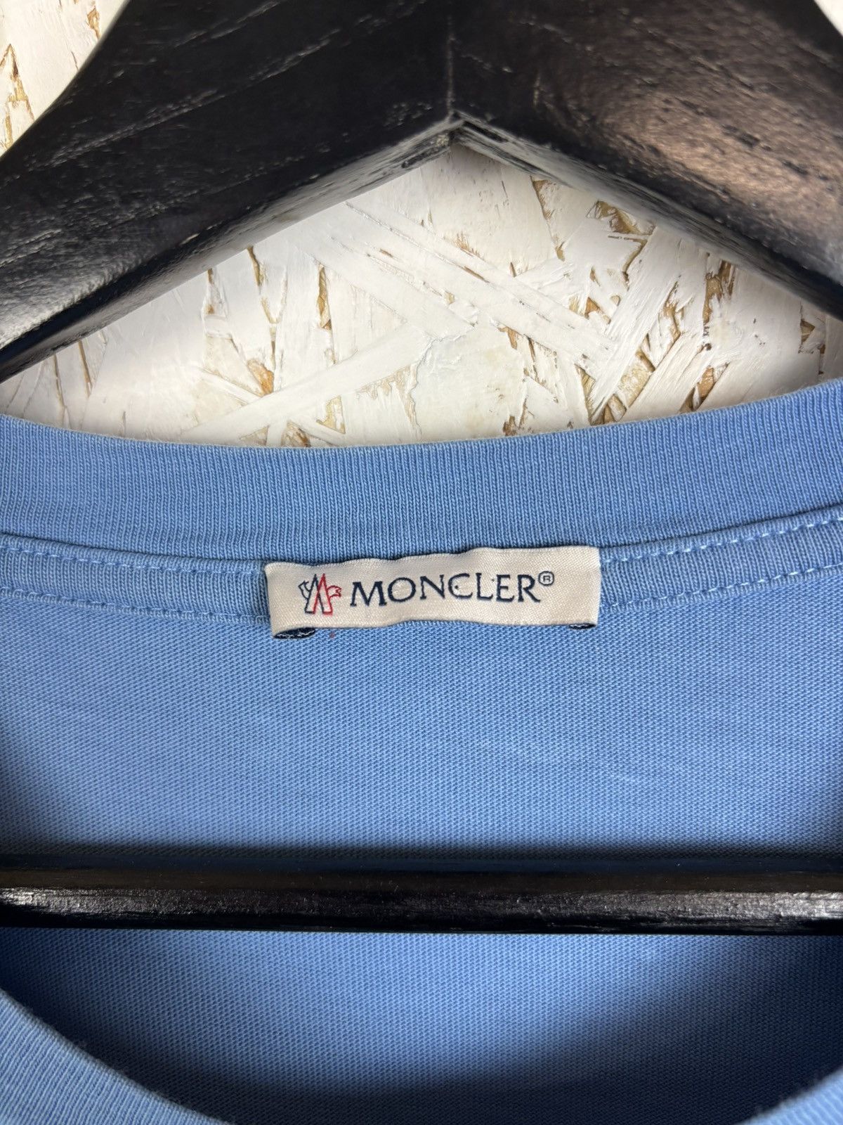 Moncler Moncler Blue Flocked T-Shirt Cobalt Blue XL Size US XL / EU 56 / 4 - 5 Thumbnail