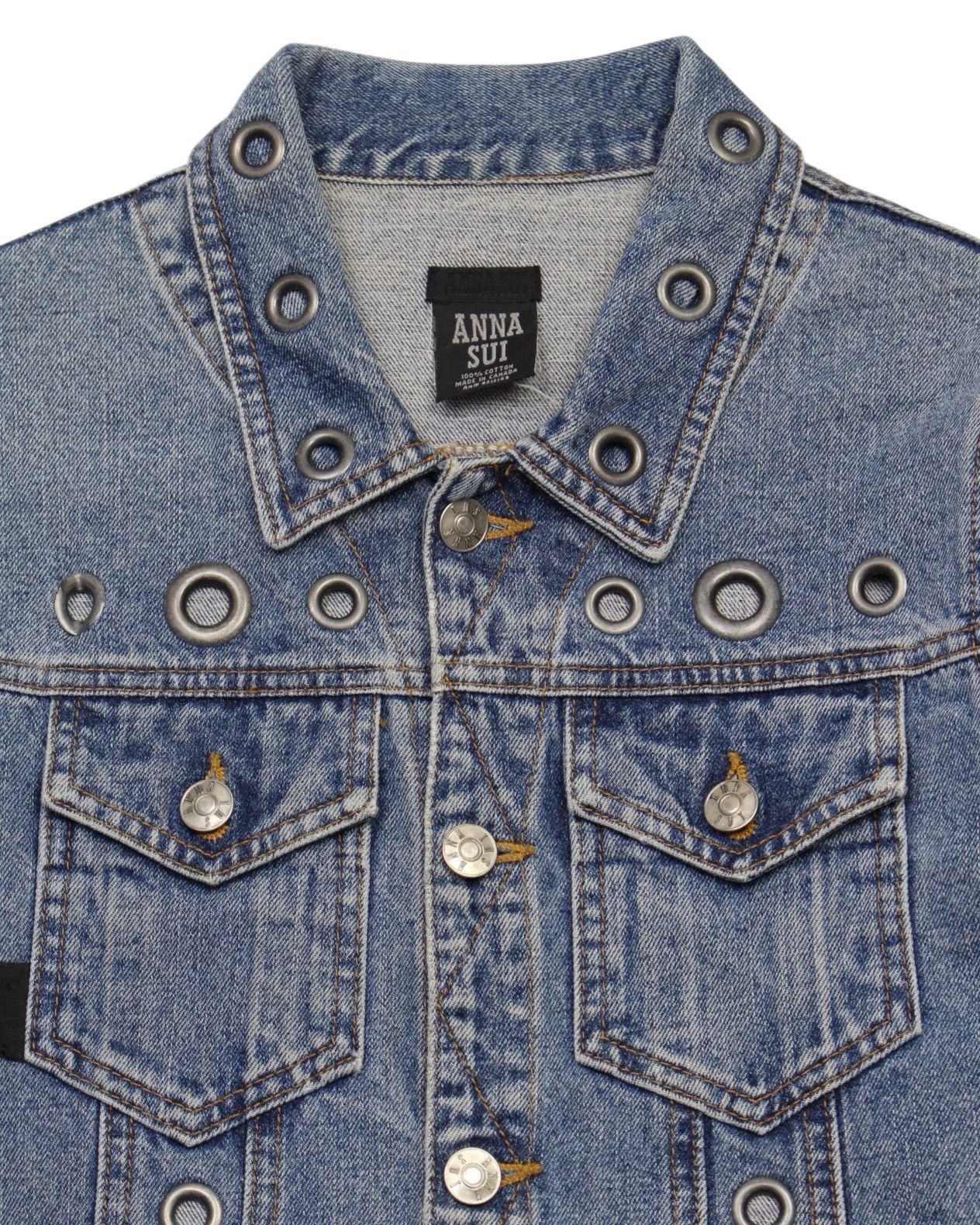 Anna Sui 2000S ANNA SUI GROMMETED DENIM JACKET Size M / US 6-8 / IT 42-44 - 3 Thumbnail