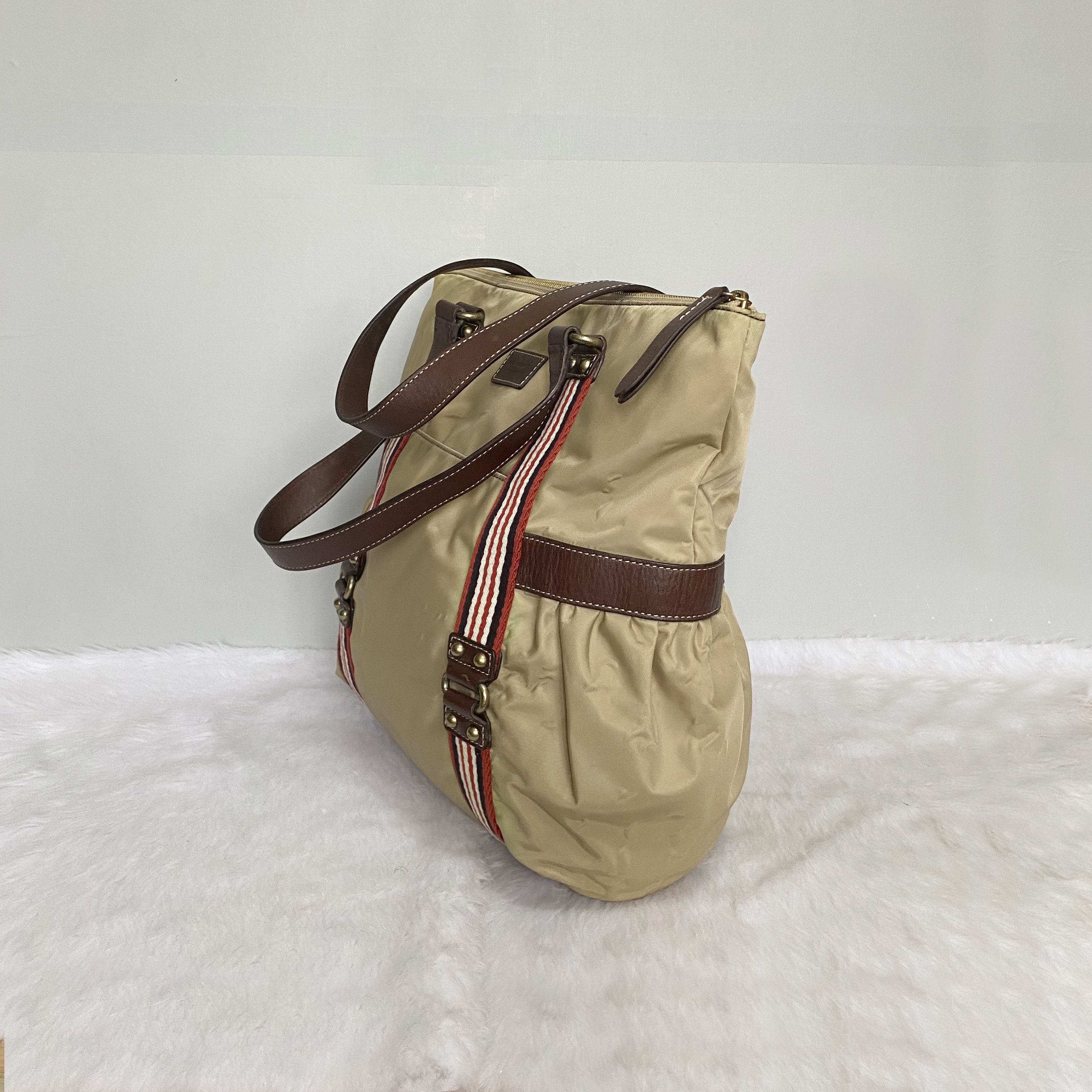 Burberry Blue Label Vintage Brown Nylon Leather Tote Bag Size ONE SIZE - 3 Thumbnail