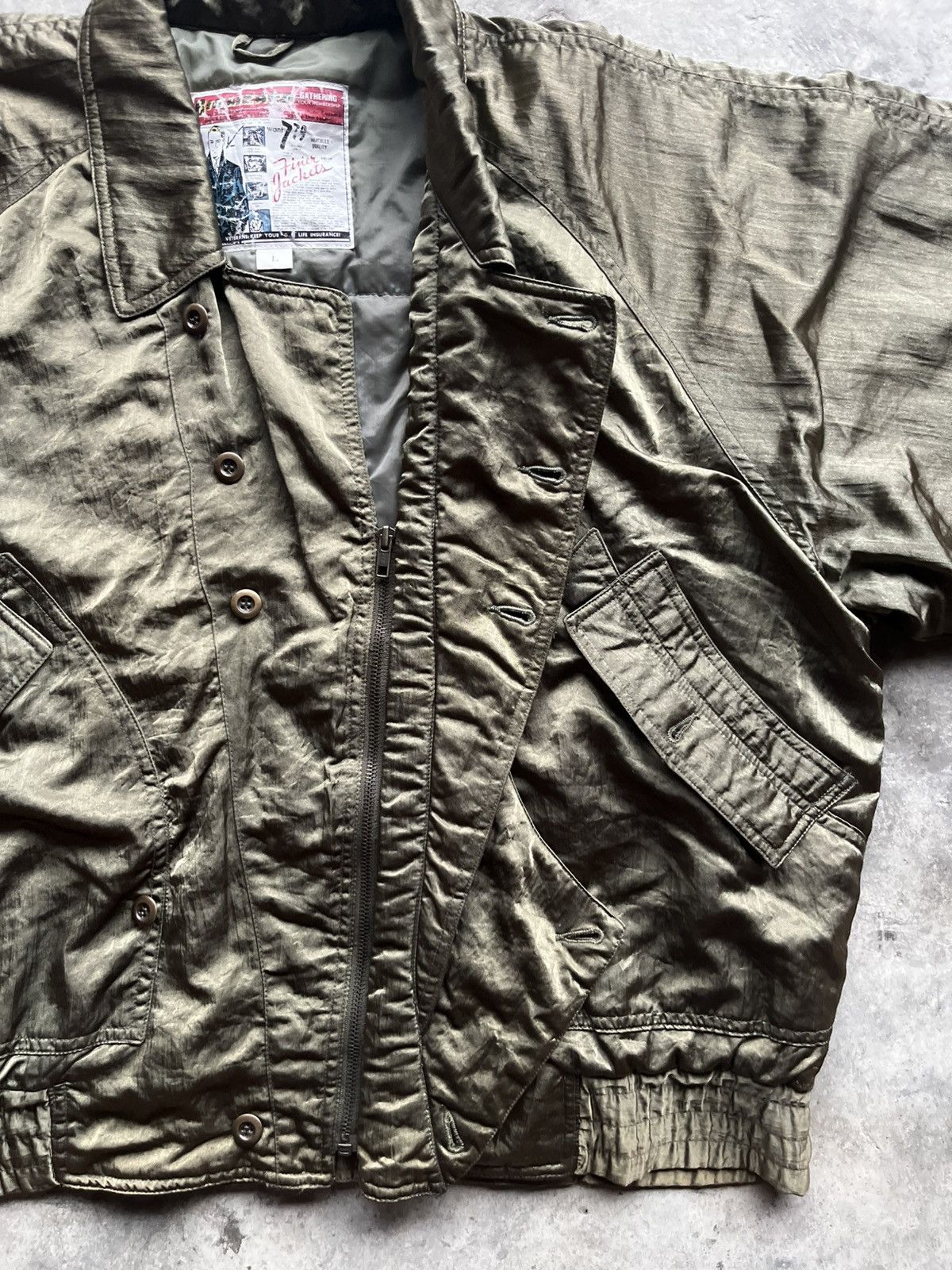 If Six Was Nine BIG LIZARD BOMBER JACKET ( Nice Design ) Size US L / EU 52-54 / 3 - 9 Thumbnail