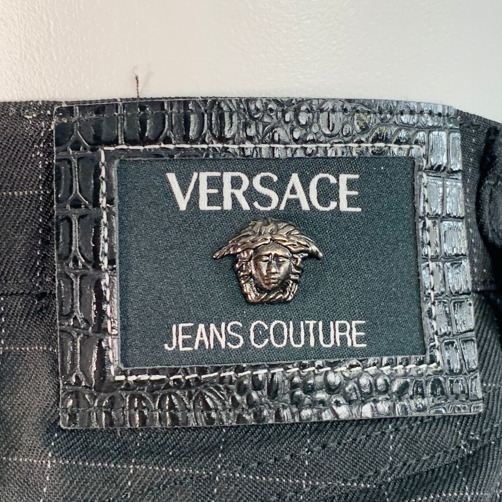 Versace Size 24 Black Grey Wool Blend Windowpane A-Line Mini Skirt Size 24" / US 00 / IT 34 - 3 Thumbnail
