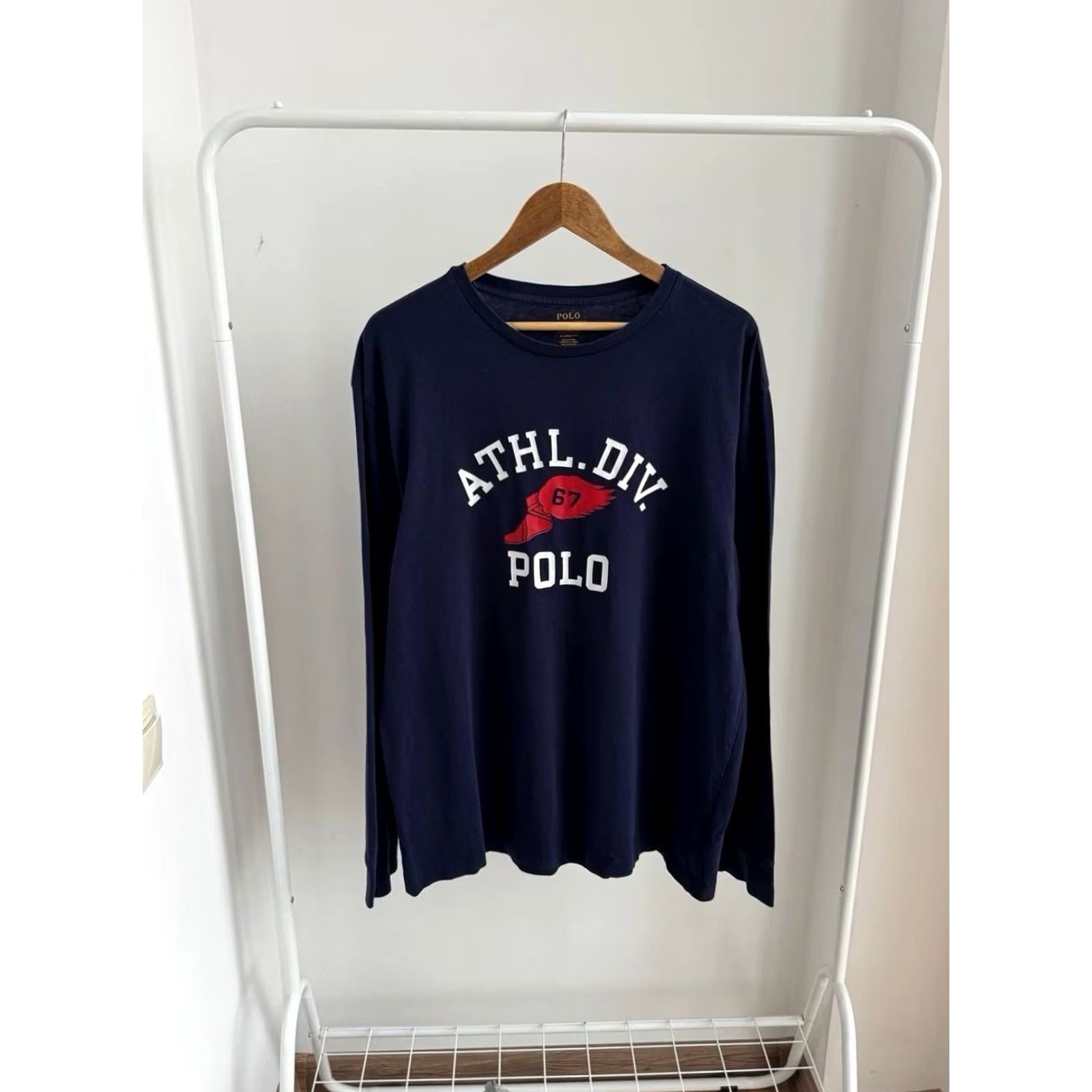 Polo Ralph Lauren VINTAGE Polo Ralph Lauren ATHL.DIV. POLO 67 Long Sleeve Blue Shirt L Men Size US L / EU 52-54 / 3 - 2 Thumbnail