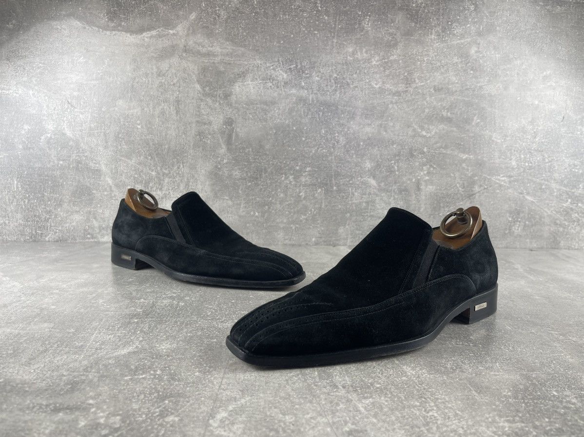 Versace Versace Vintage 00s Black Suede Slip On Dress Shoes Size US 8 / EU 41 - 4 Thumbnail