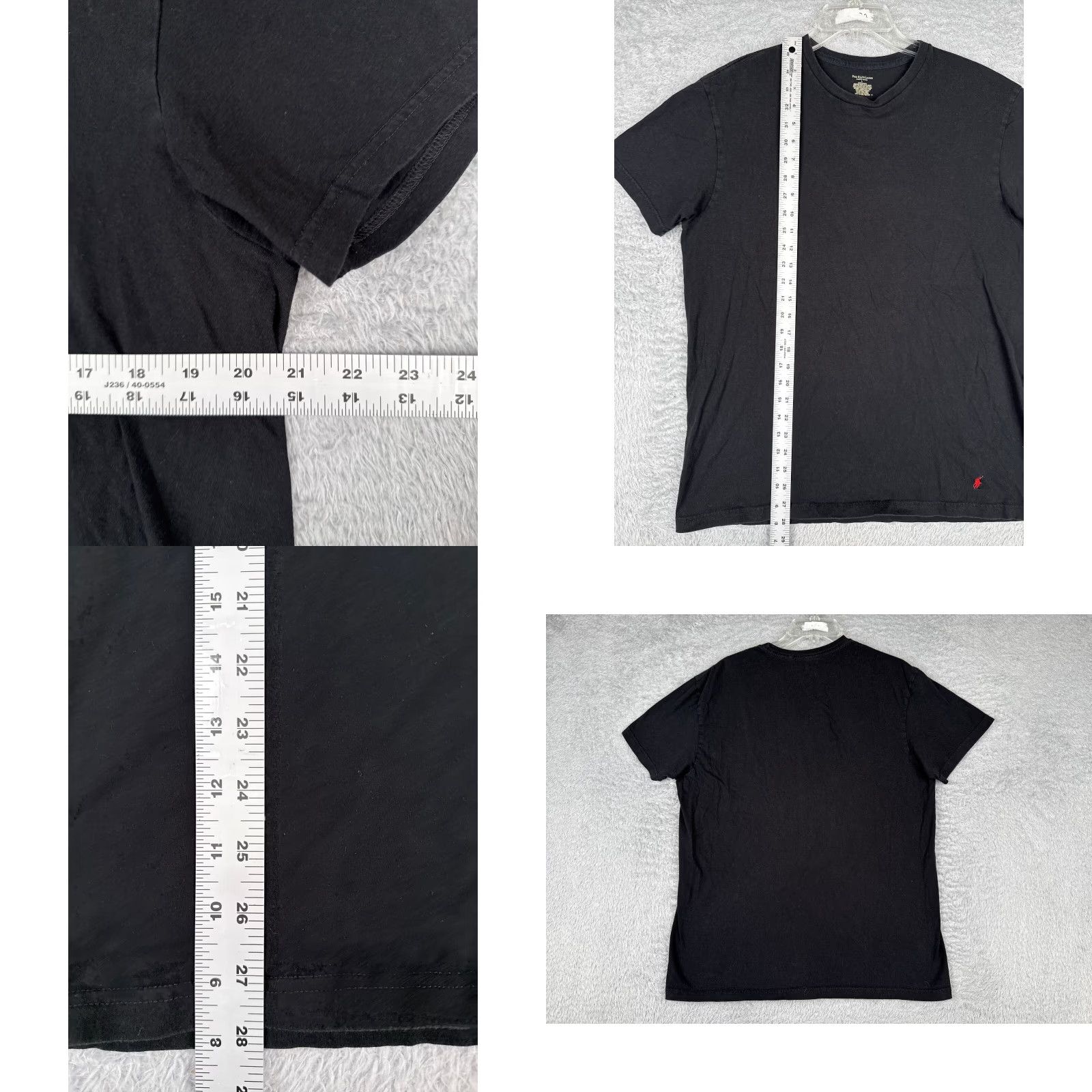 Ralph Lauren VINTAGE Ralph Lauren Polo Shirt Men’s Large Black Short Sleeve Crew Neck 100% Cotton Logo Embroidered Classic American Designer T-Shirt 90s Mens Size US L / EU 52-54 / 3 - 8 Thumbnail