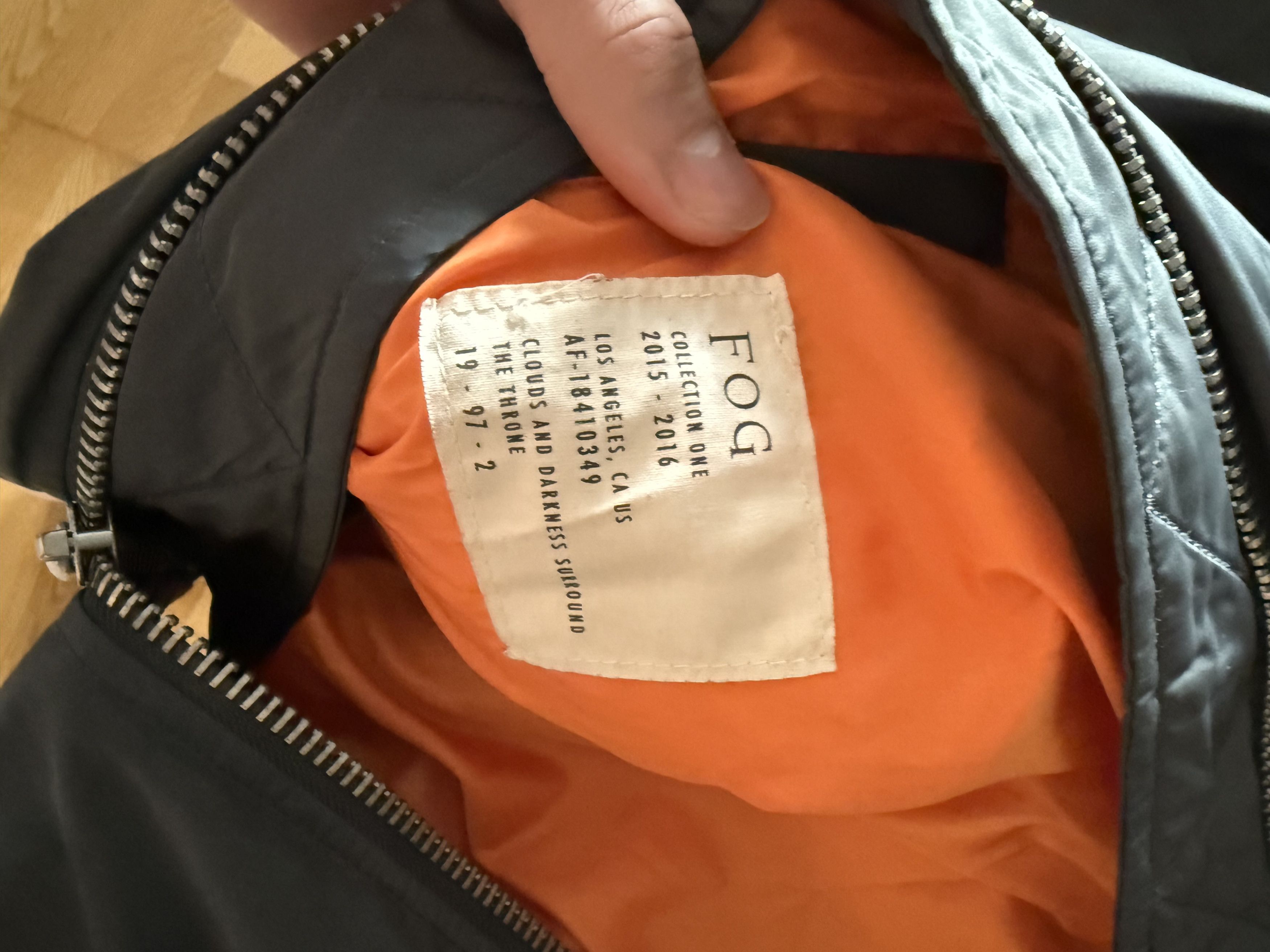FOG × Fear of God FOG x Fear of God bomber 15/16 Size US L / EU 52-54 / 3 - 7 Thumbnail