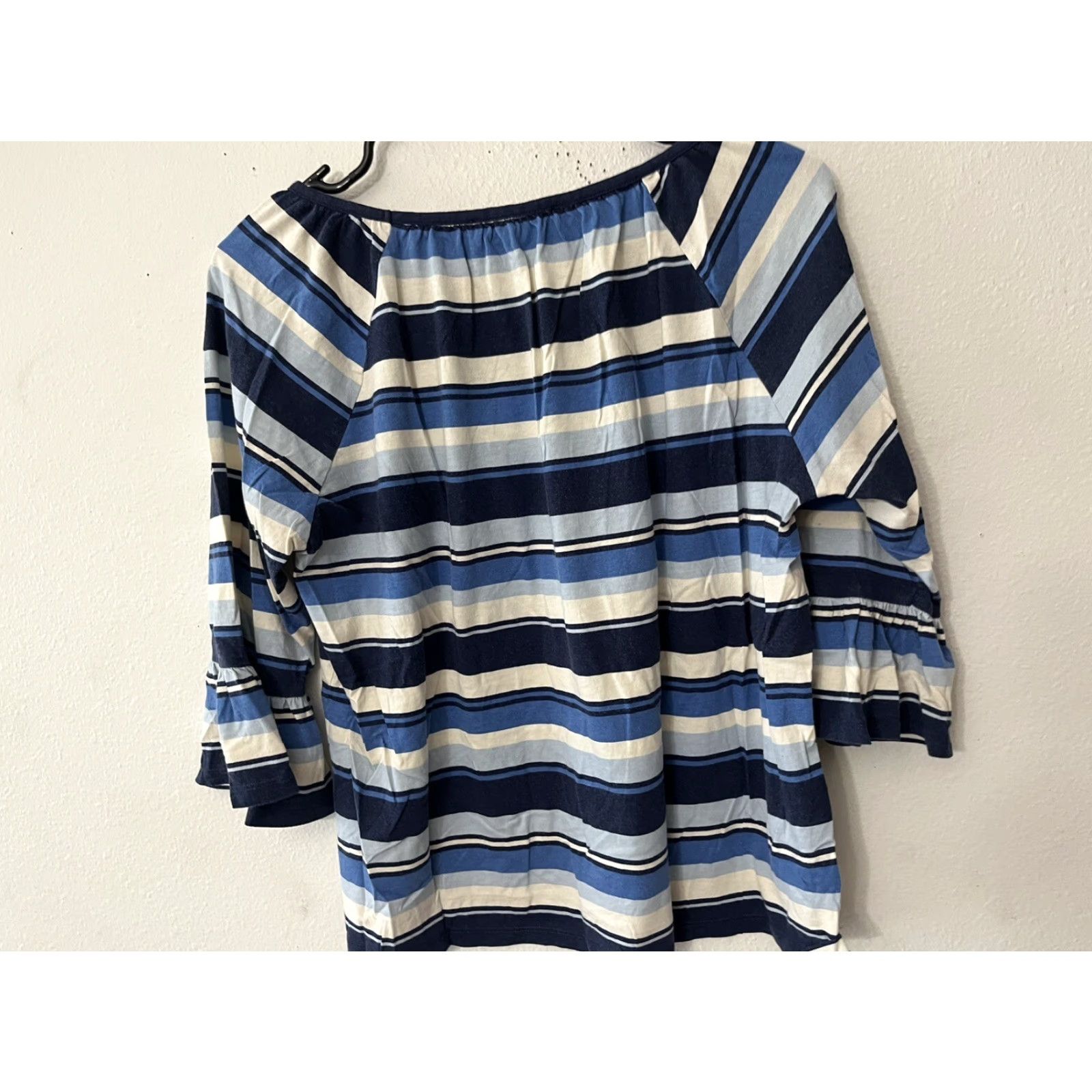 Michael Kors Michael Kors Shirt Womens Medium Blue Striped Long Sleeve Cotton Casual Shirt Size M / US 6-8 / IT 42-44 - 2 Thumbnail